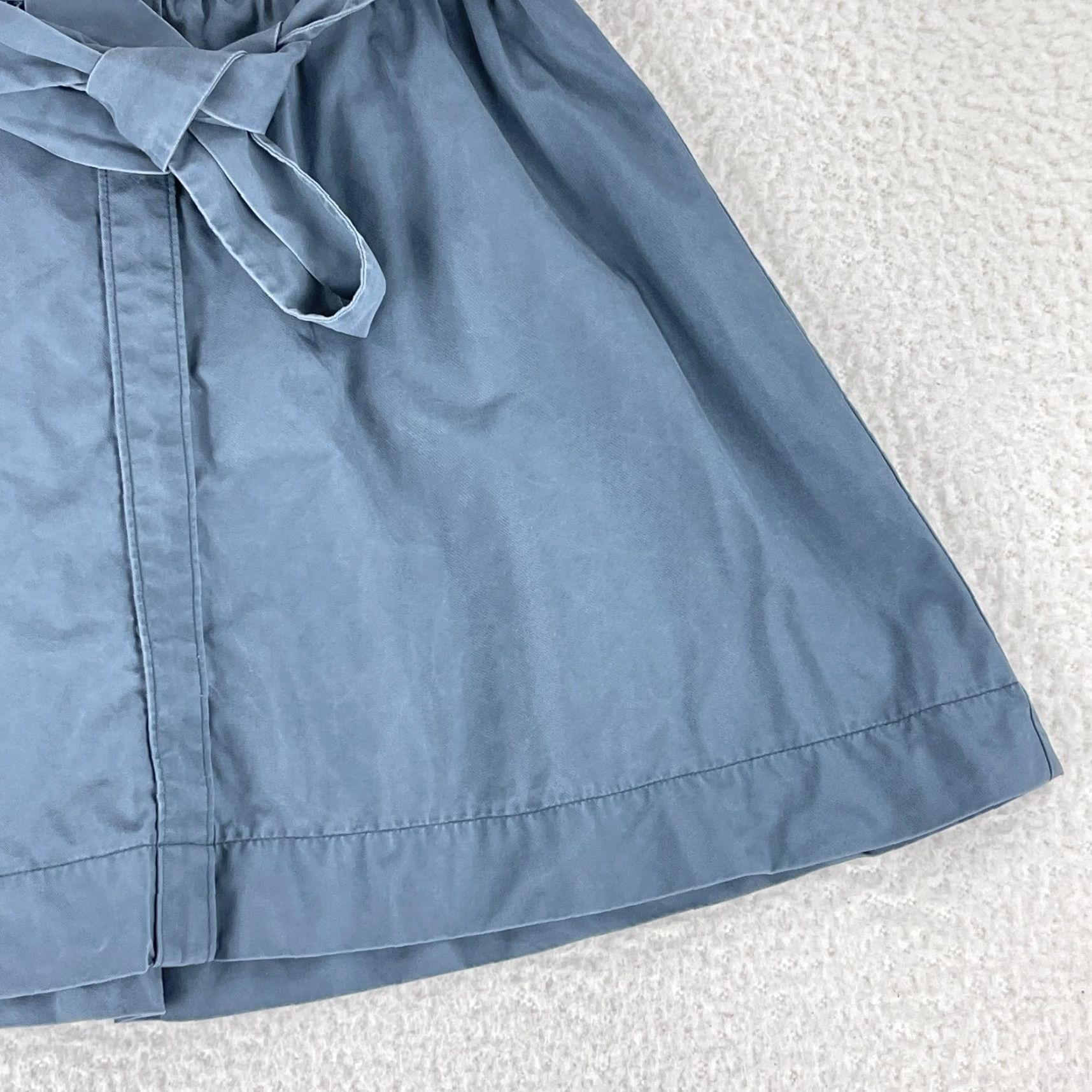 Loft LOFT Outlet Blue Lyocell A-Line Short Skirt Womens Tie Waist Pull On Size S Size 28" / US 6 / IT 42 - 3 Thumbnail