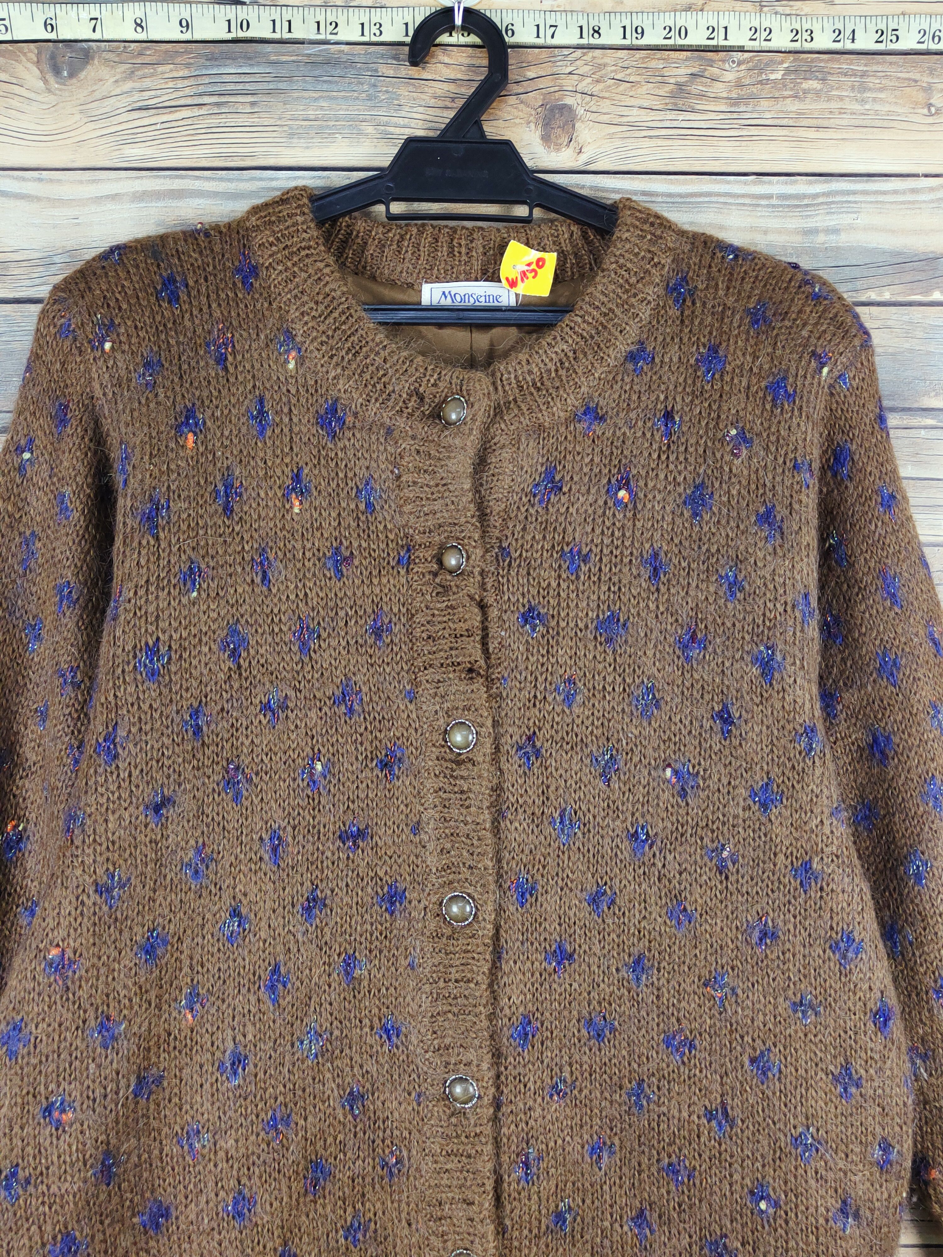 Japanese Brand Mouseine Dark Brown Knitwear Cardigan #W1150 Size L / US 10 / IT 46 - 2 Thumbnail