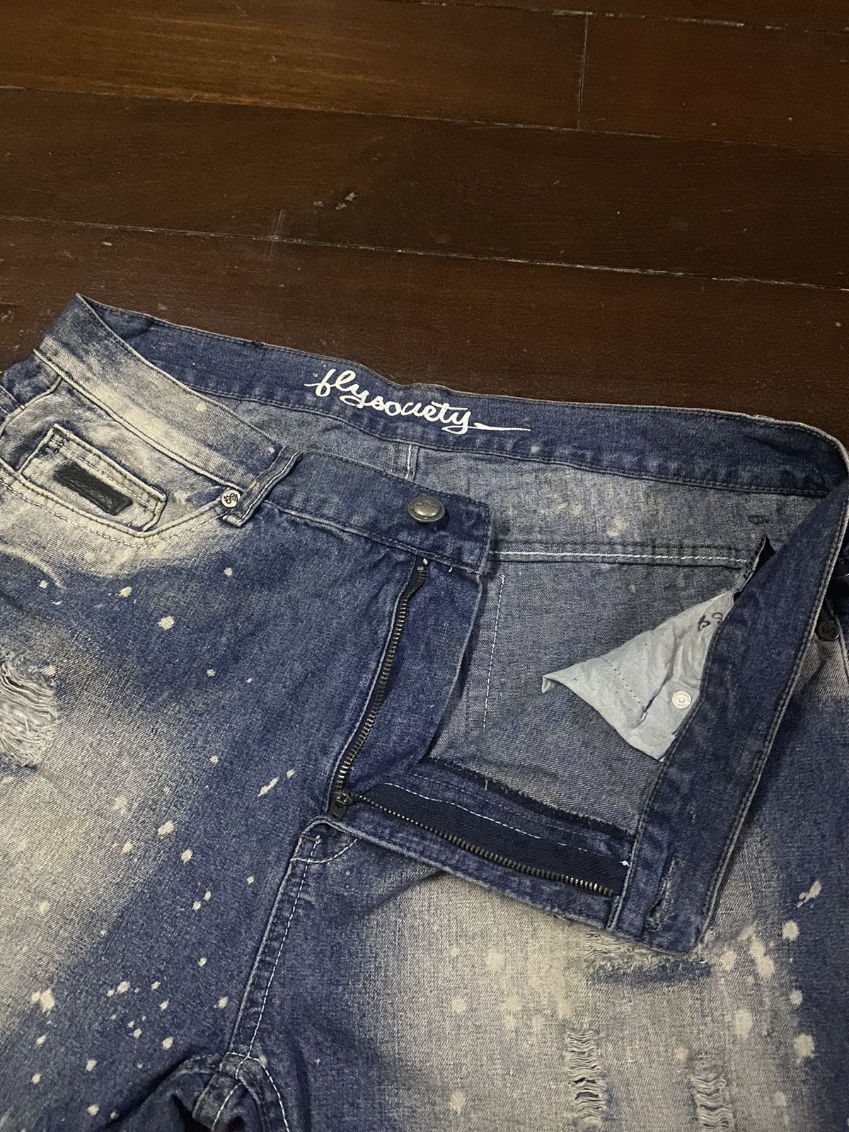 Designer × Japanese Brand Fire 🔥 FLY SOCIETY distressed splatted denim Size US 40 / EU 56 - 10 Thumbnail