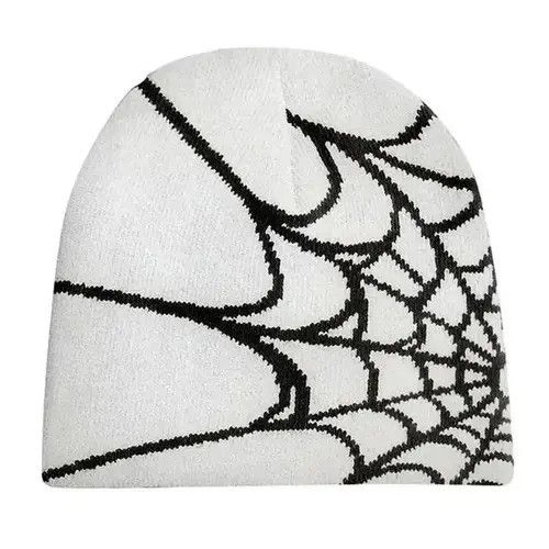 VIBE Spider Web Graphic Beanie Hat Black Vintage y2k Size ONE SIZE - 4 Thumbnail