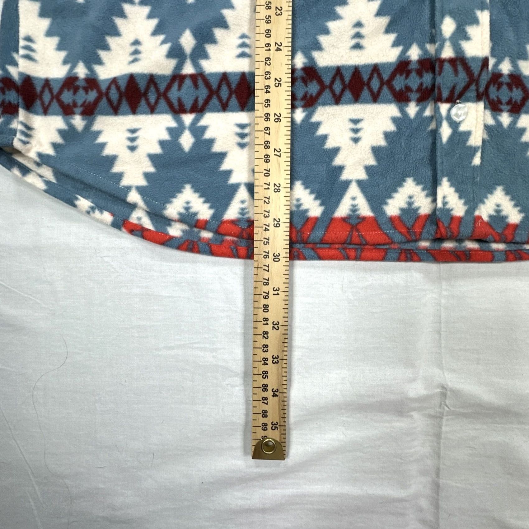 Wrangler Wrangler Wrancher Button-Up Women's XL Shirt Geometric Aztec Southwest Multicolor Fleece Polyester Woolly Western Ranch Cowboys Mens? Size XL / US 12-14 / IT 48-50 - 3 Thumbnail