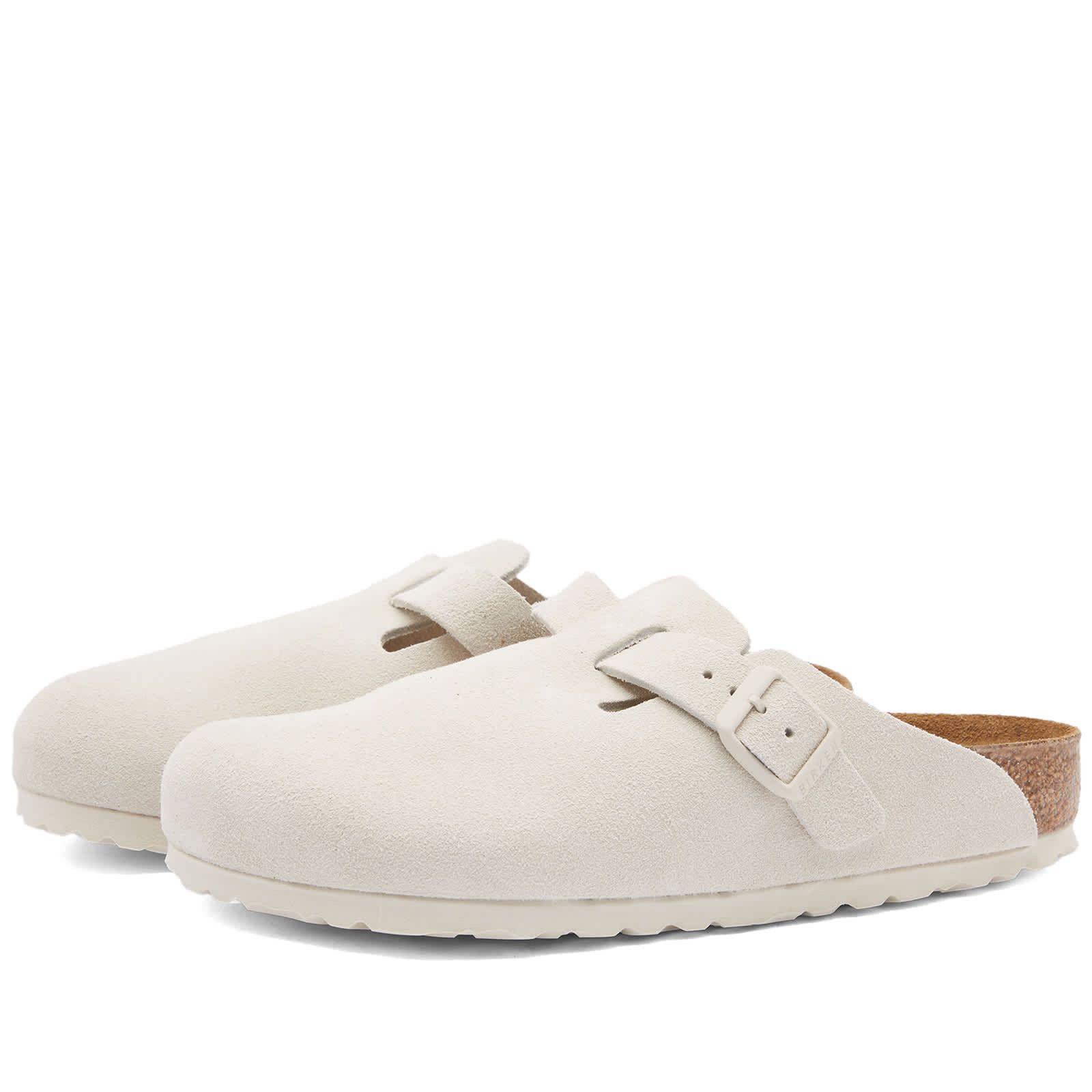 Birkenstock Birkenstock Boston Suede Antique White 1024740 US 8 EU 39 Size US 8 / IT 38 - 1 Thumbnail