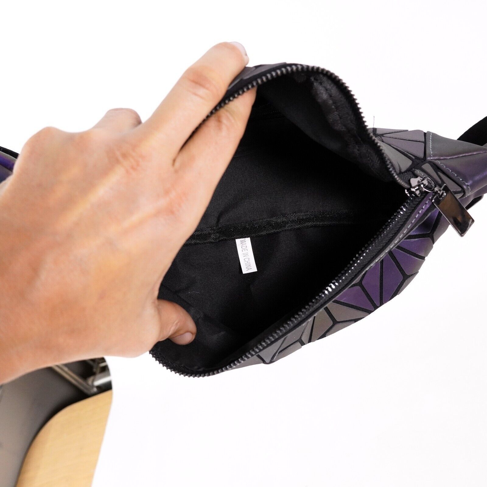 Other Iridescent Geometric Holo Luminous Fanny Pack Waist Bag Size ONE SIZE - 4 Thumbnail