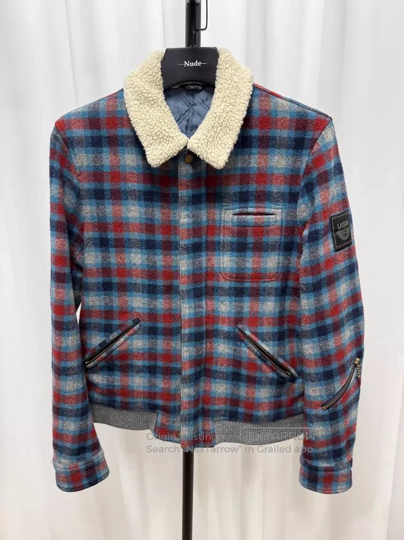 Undercover Undercover Size 3 Plaid shearling collar jacket with zip po Size L / US 10 / IT 46 - 1 Thumbnail