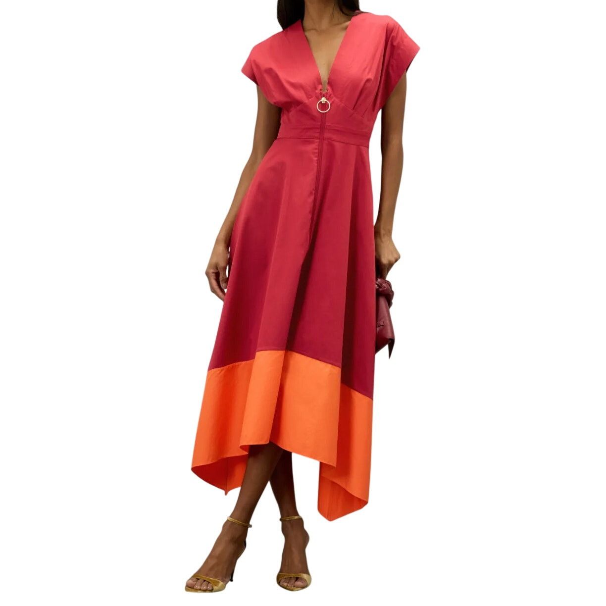 ROKSANDA Roksanda x RTR Two-Tone Midi Dress in Red/Orange, Size US 6 Size M / US 6-8 / IT 42-44 - 2 Thumbnail