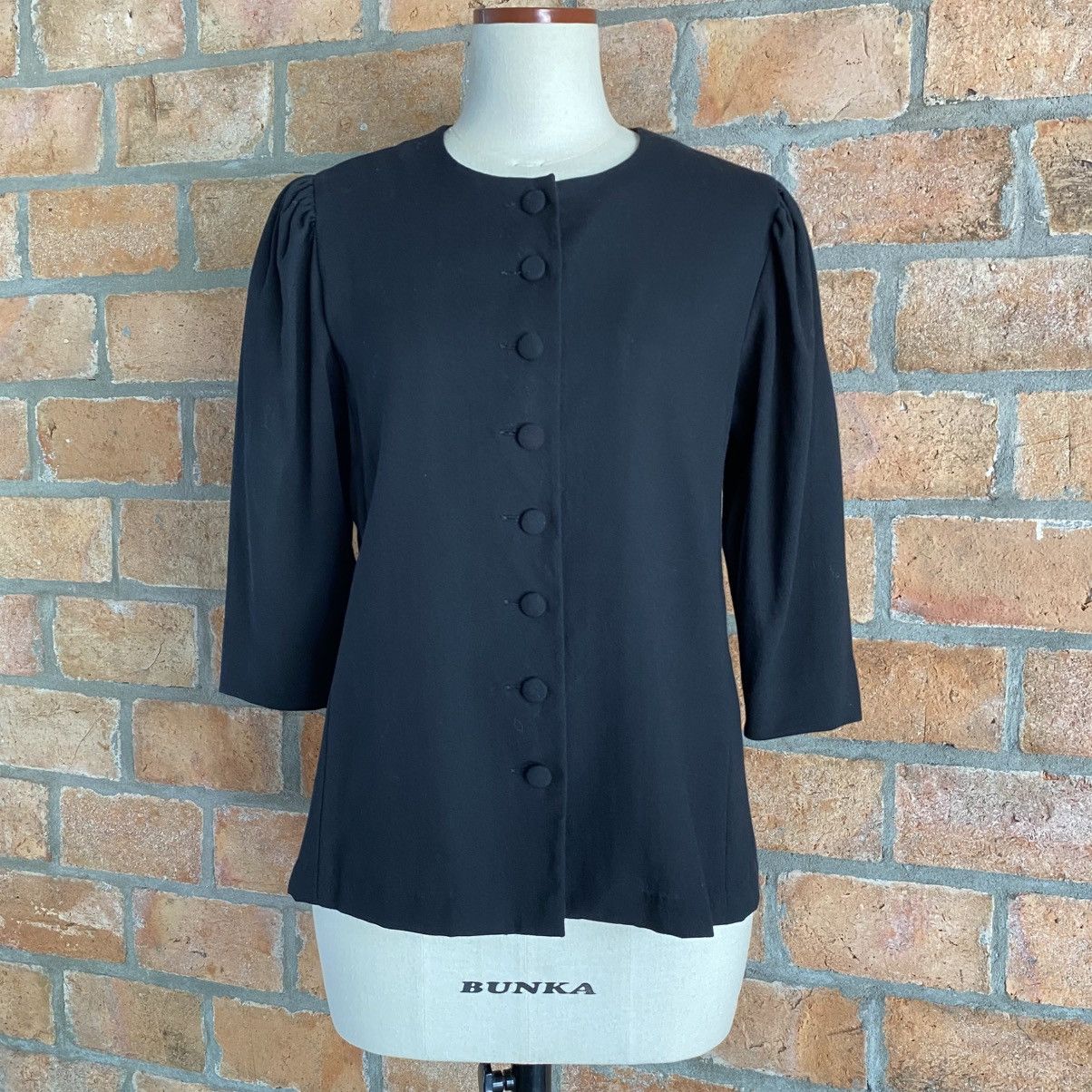 Yves Saint Laurent YVES SAINT LAURENT Black Button-Front Blouse 3/4 Sleeves Size M / US 6-8 / IT 42-44 - 9 Thumbnail