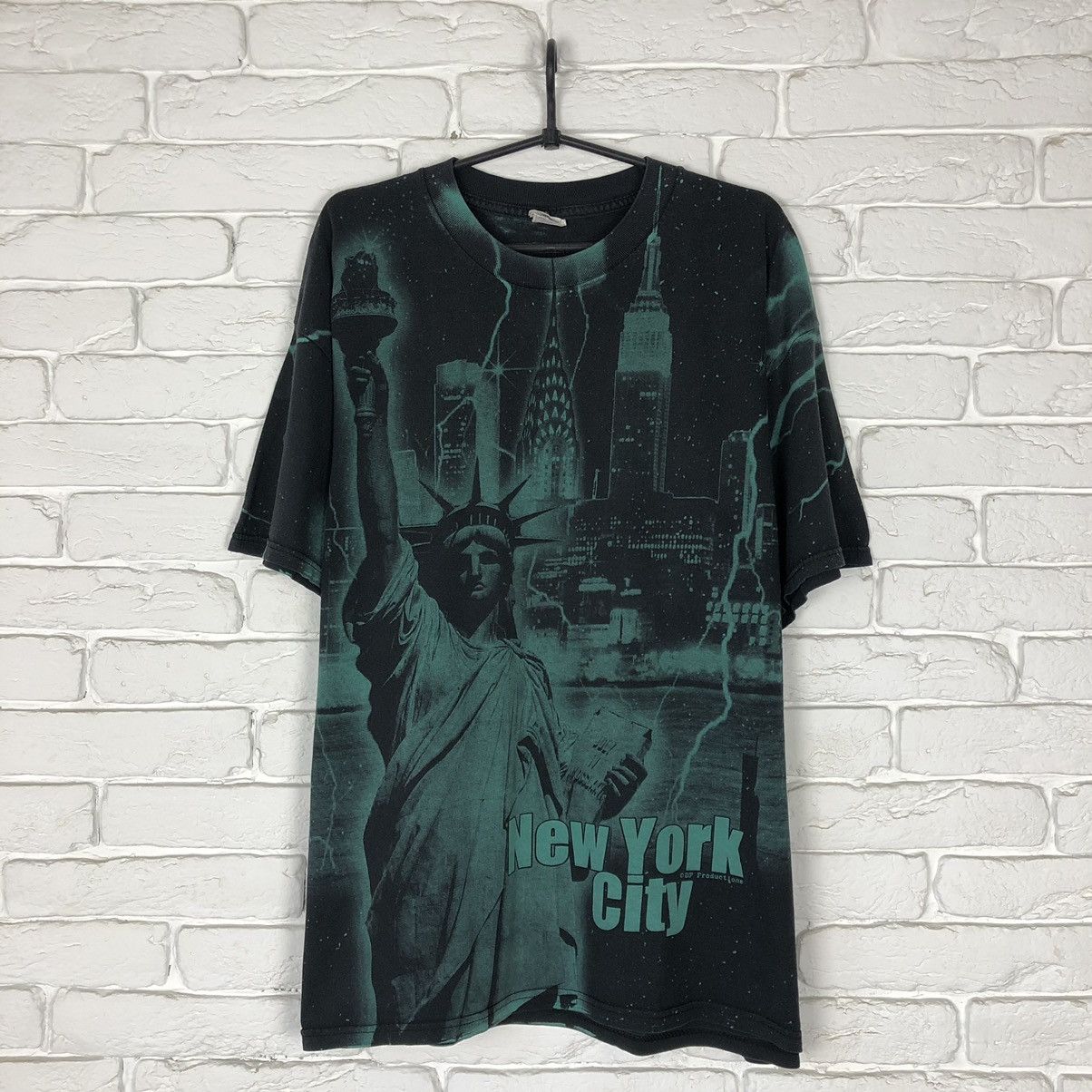 Vintage New York all over print State of Liberty vintage tee t shirt Size US XL / EU 56 / 4 - 1 Thumbnail