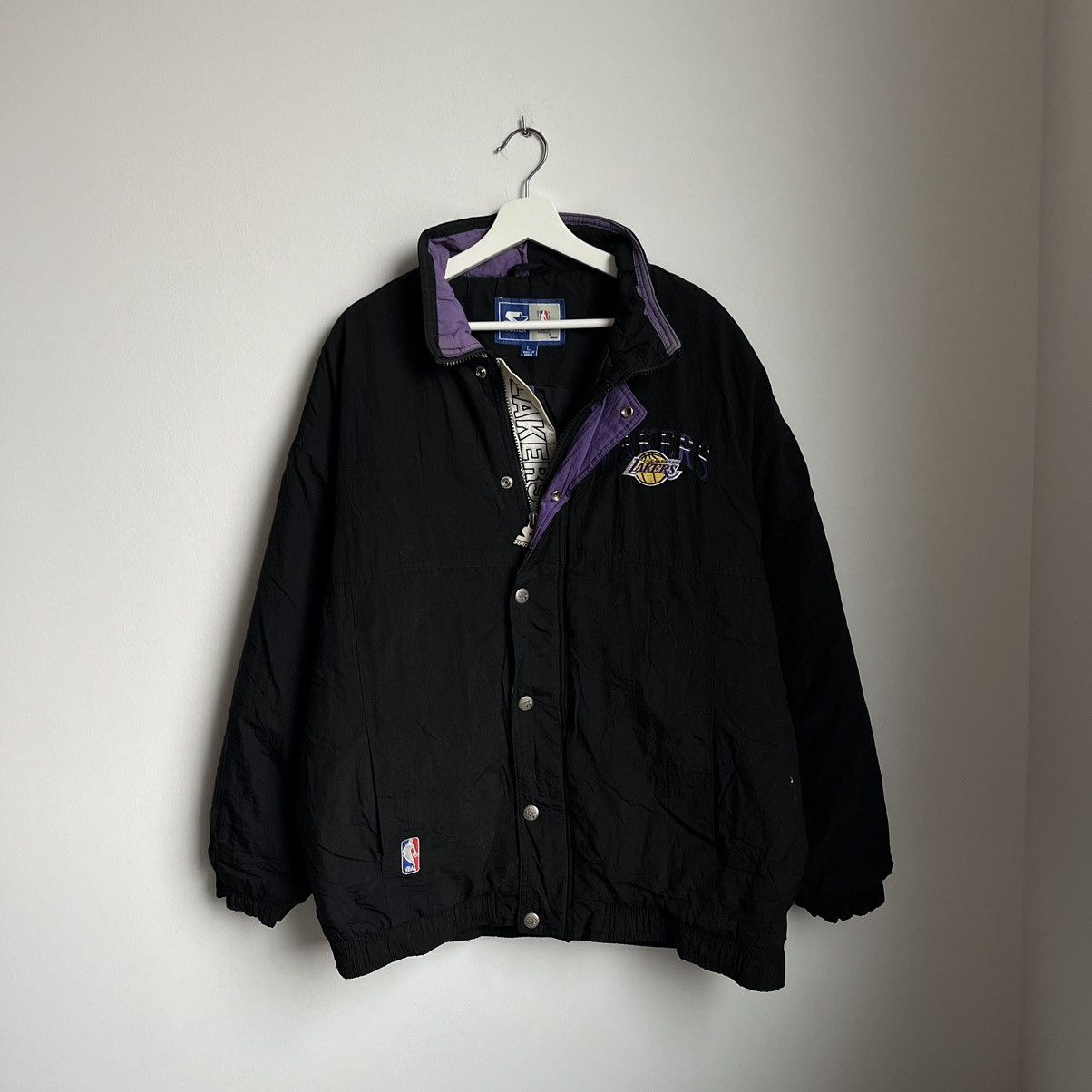 NBA Rare!Vintage Starter Lakers NBA Bomber Jacket Size US L / EU 52-54 / 3 - 2 Thumbnail