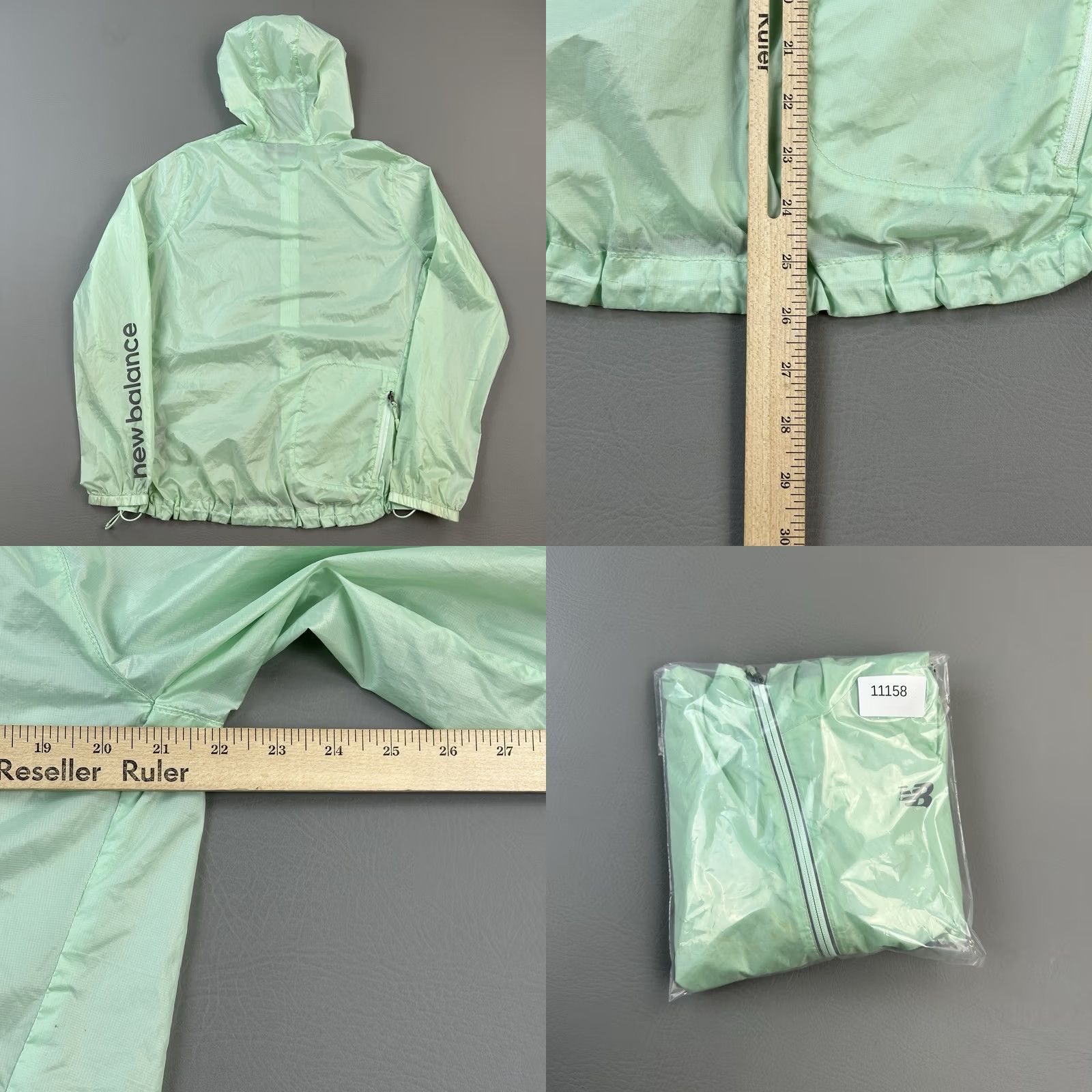 New Balance New Balance Jacket Women's Large Green Hooded Windbreaker Running Packable Size L / US 10 / IT 46 - 9 Thumbnail