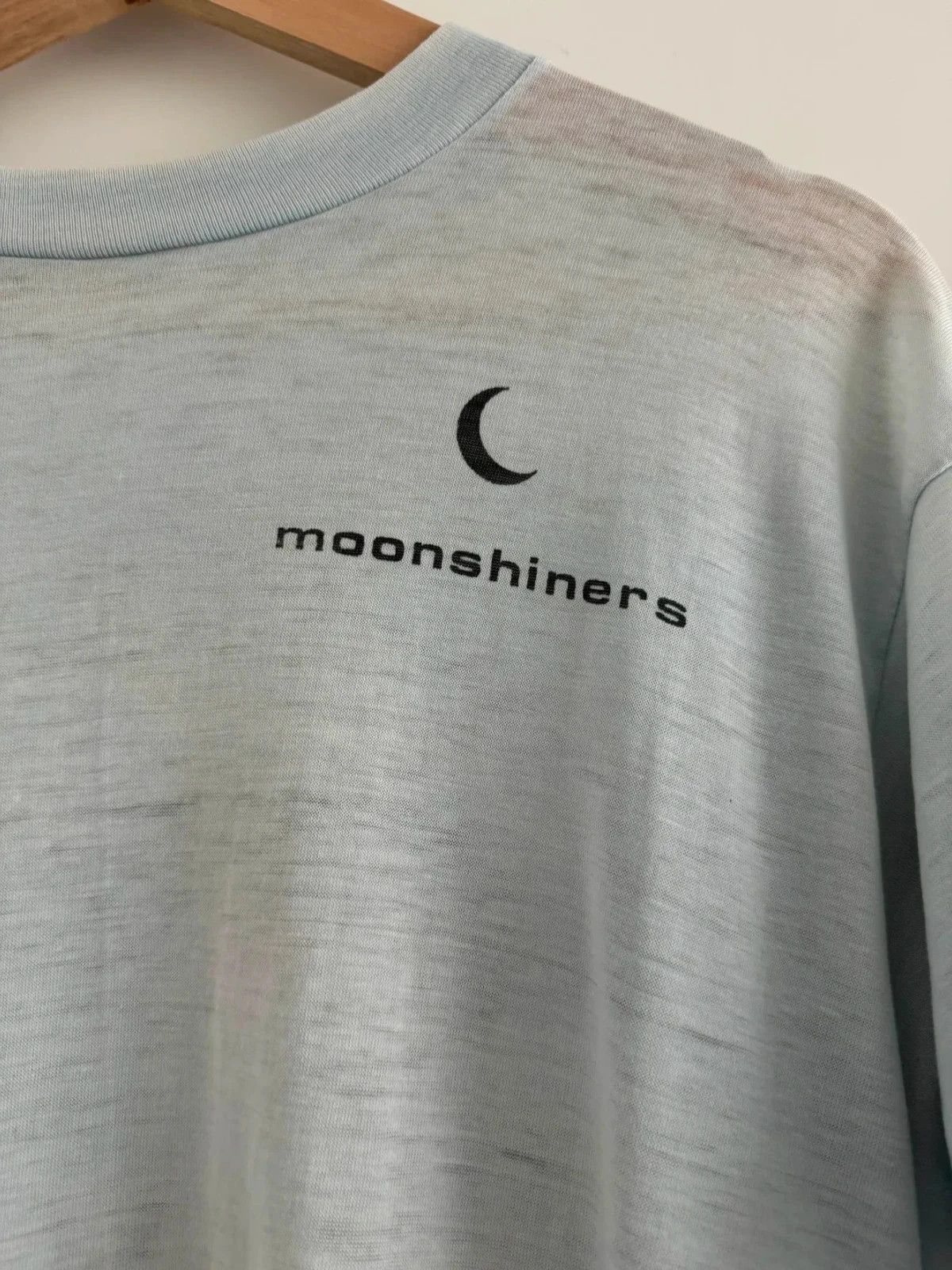 Vintage Vintage 80's "Moonshiners" Single Stitch Light Blue T-Shirt Size US L / EU 52-54 / 3 - 3 Thumbnail
