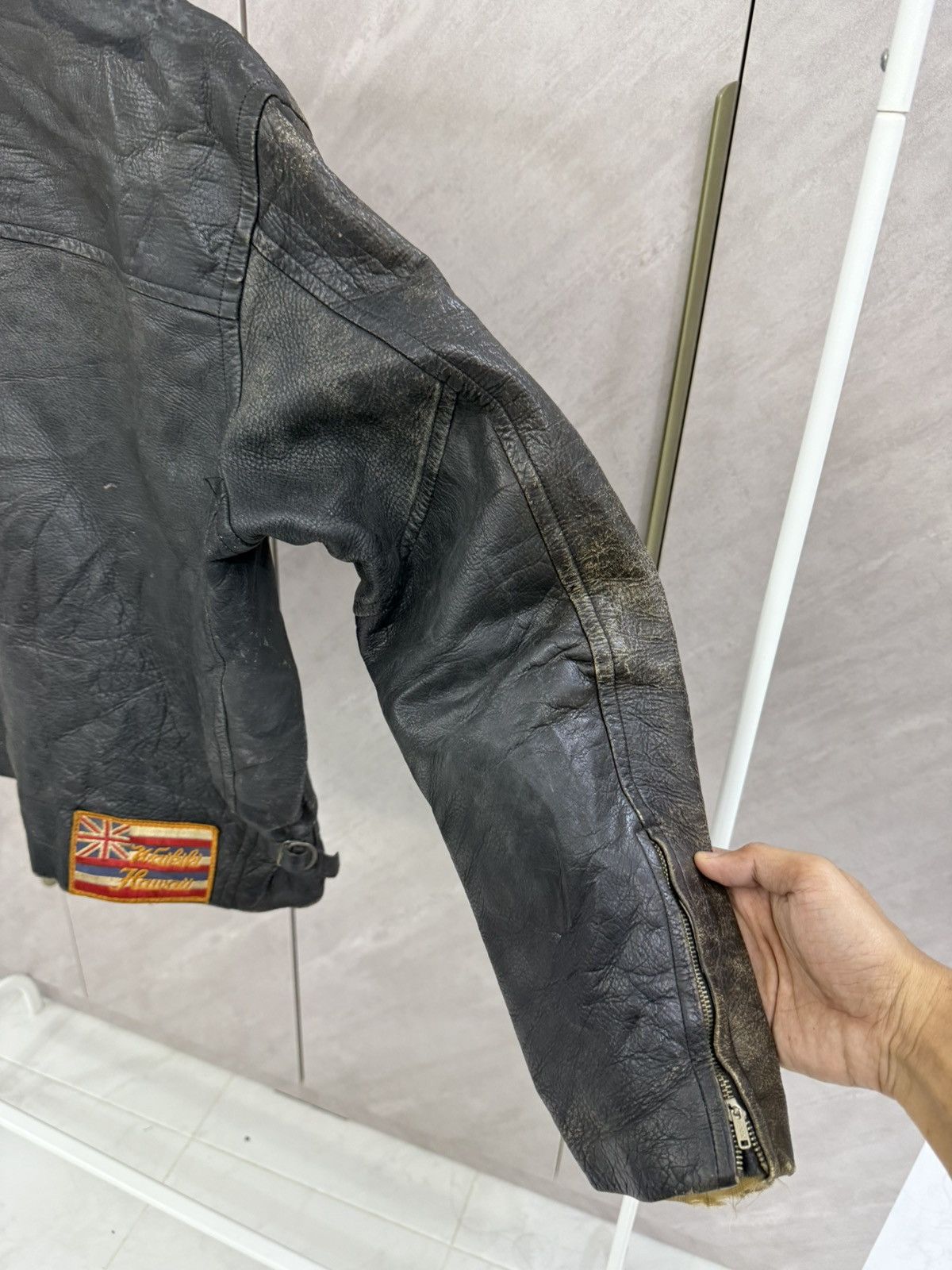 Genuine Leather Vtg Distress Patina Rugged Leather Jacket Like Ralph Lauren Size US S / EU 44-46 / 1 - 16 Thumbnail