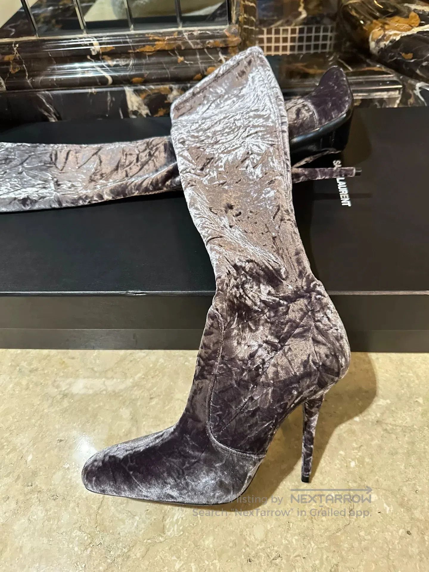 Yves Saint Laurent Saint Laurent Velvet Boots. Size US 6 / IT 36 - 3 Thumbnail