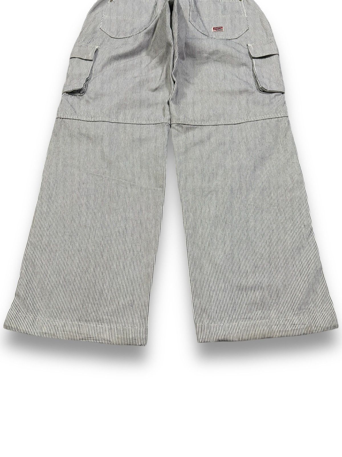 JNCO Vintage Japanese Brand Hickory Striped Baggy Cargo Jeans Size US 31 - 16 Thumbnail