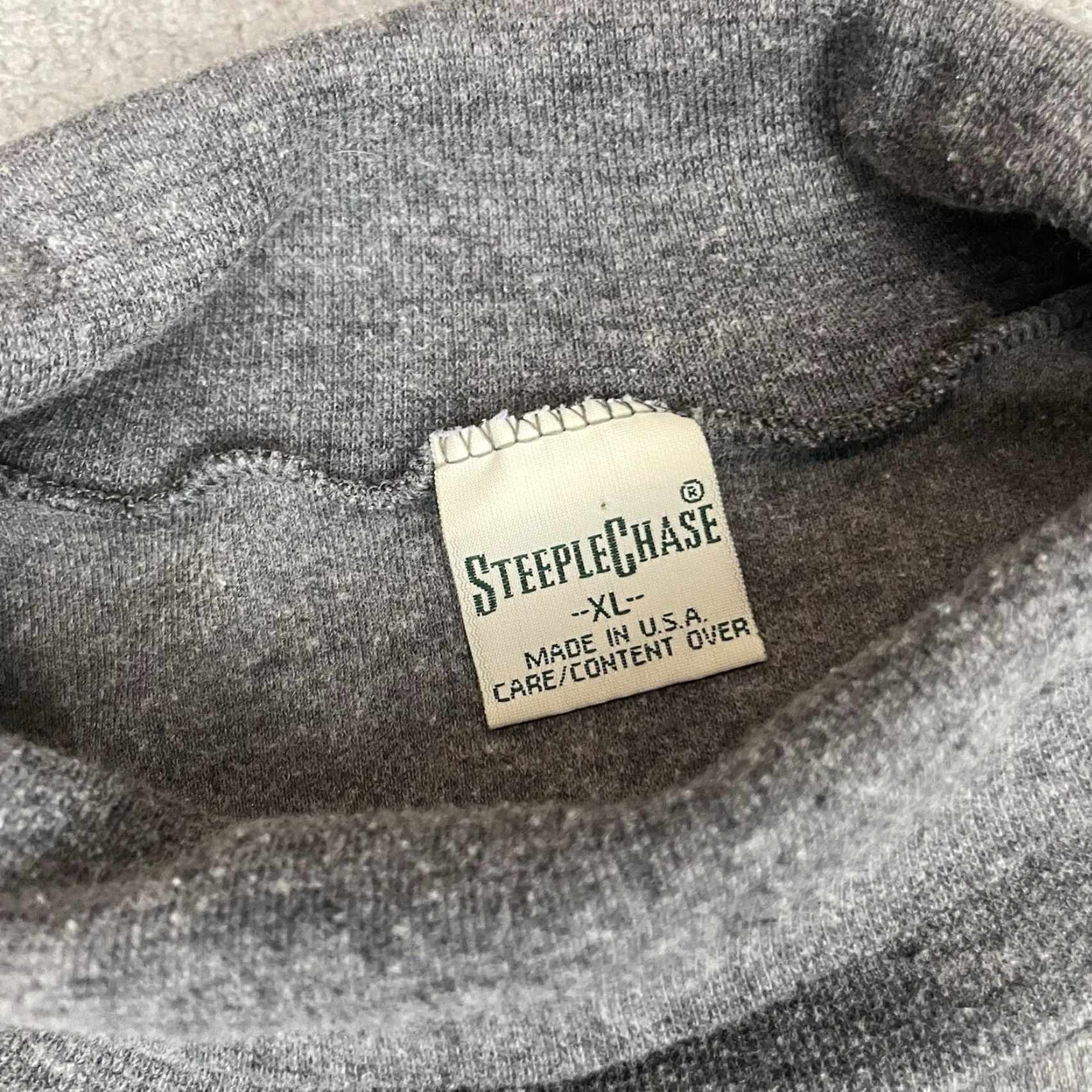 Vintage VINTAGE Steeple Chase Shirt Adult XL Gray 80s 90s Turtleneck USA Made 50/50 Size US XL / EU 56 / 4 - 3 Thumbnail