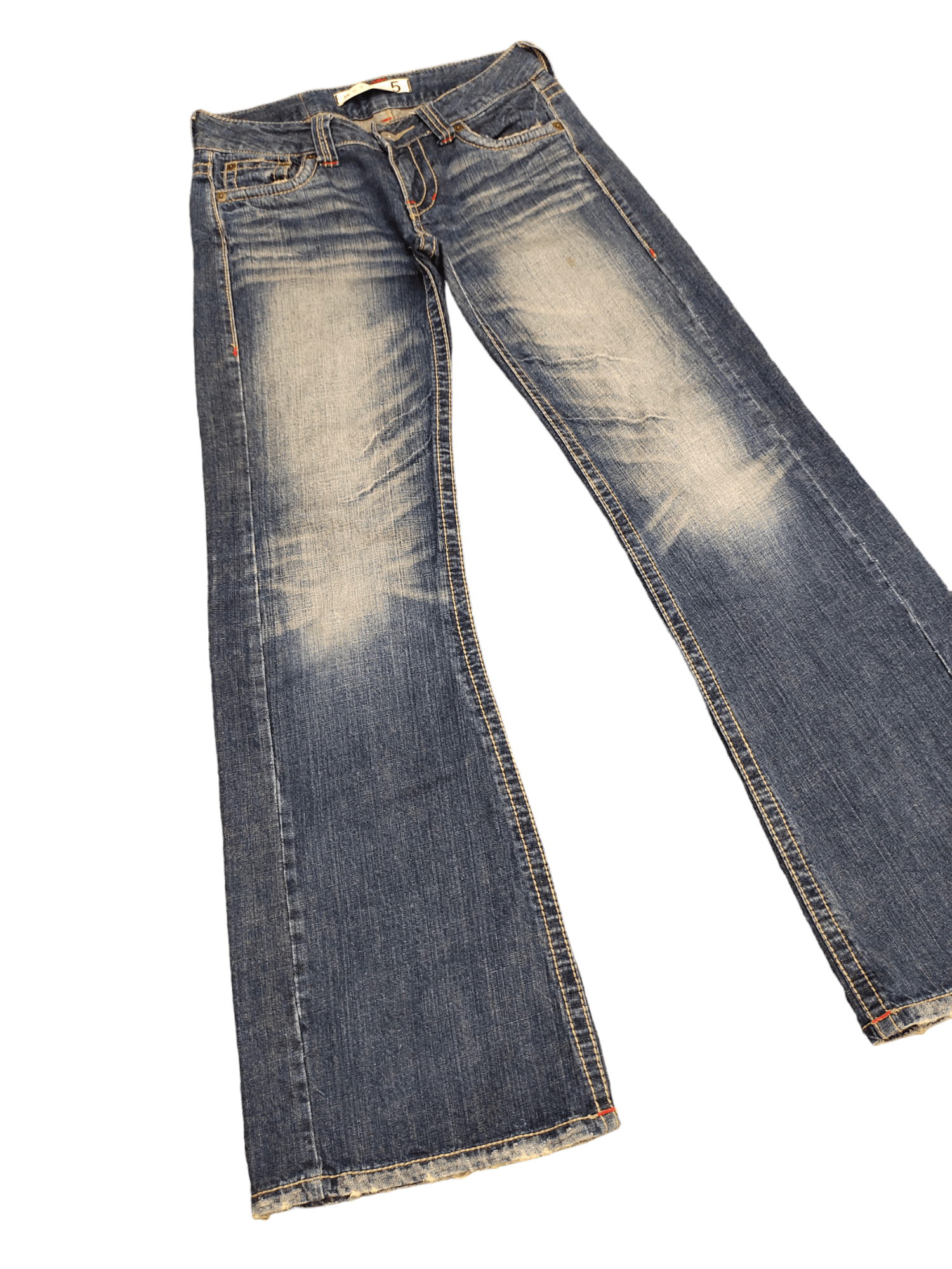 Le Grande Bleu (L.G.B.) Flare Jeans 5 Japan Distress Faded Low Rise Boot Cut Y2k Goa Size US 28 / EU 44 - 3 Thumbnail