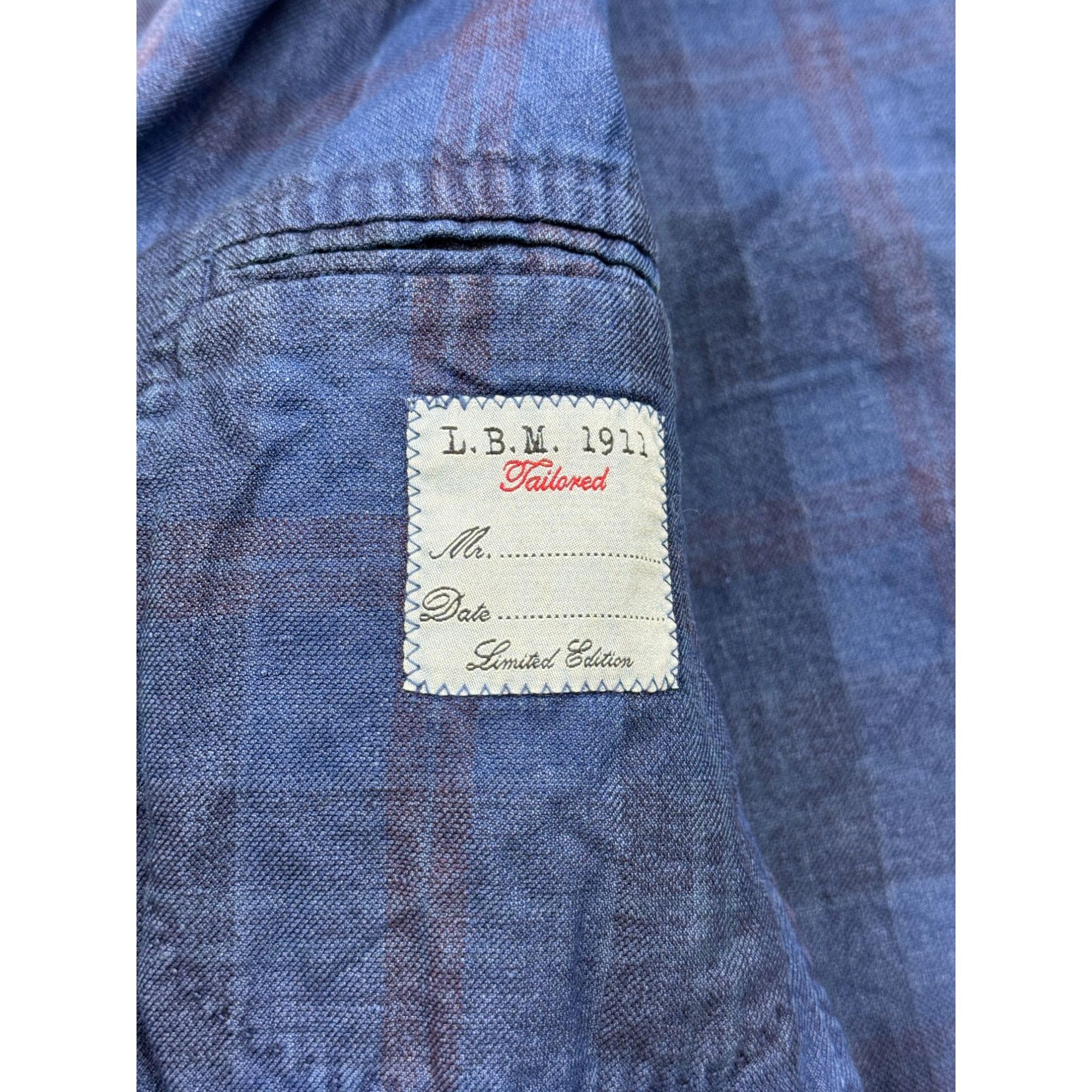 L.B.M. 1911 L.B.M. 1911 Linen Cotton Summer Two Button Blazer (Y1262) Size 38R - 5 Thumbnail