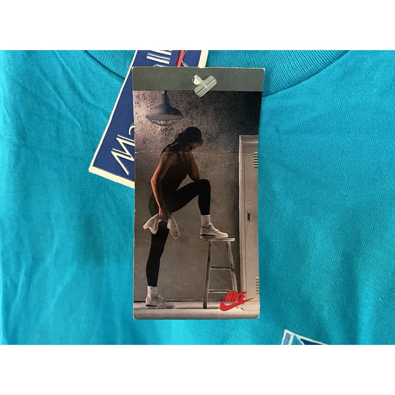 Nike VINTAGE Nike T-Shirt Womens M Deadstock NWT 90s USA Made Blue Graphic 80s single stitch aka Electric blue 100% cotton Womens Size M / US 6-8 / IT 42-44 - 2 Thumbnail