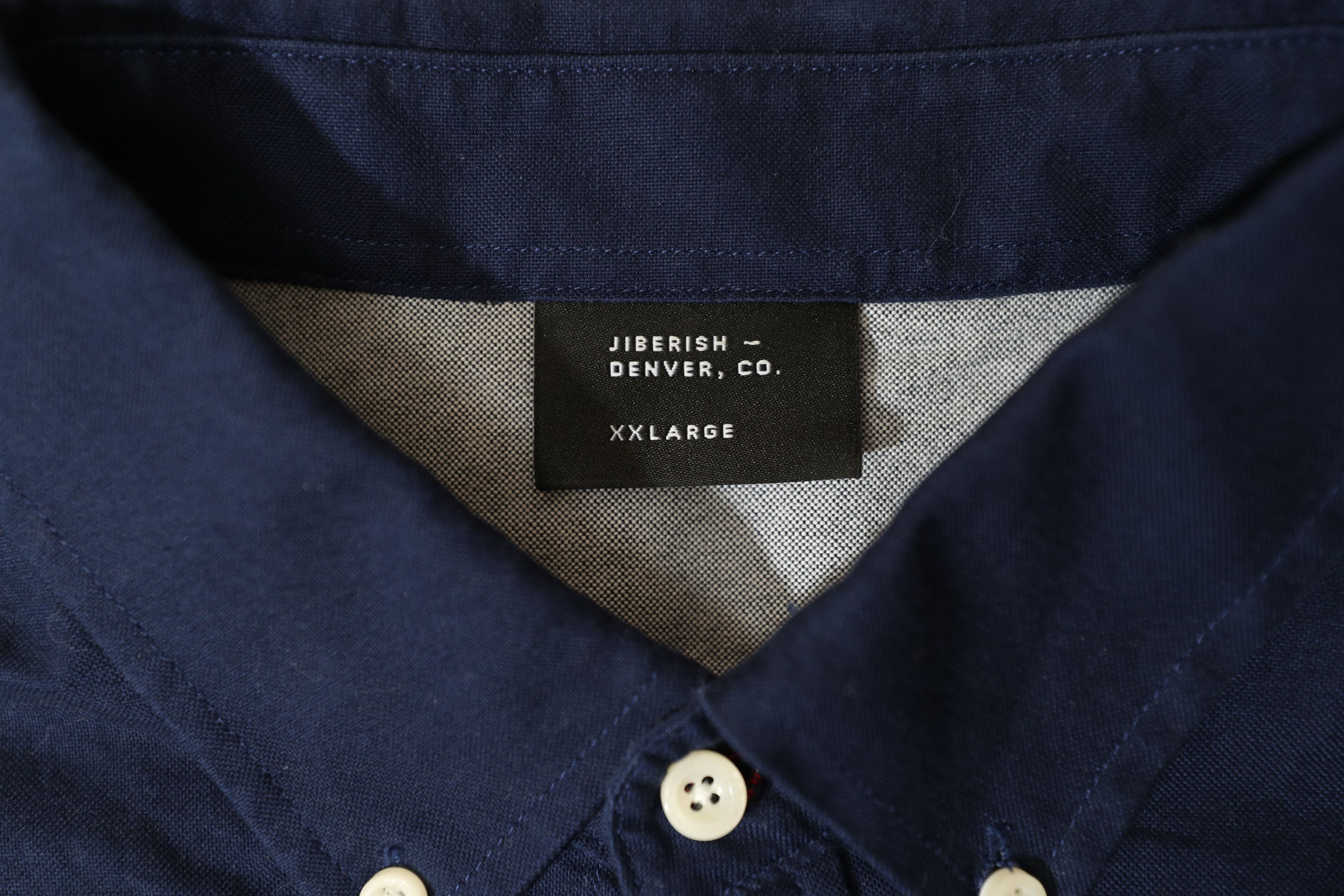 Jiberish Jiberish Navy Blue Gray Colorblock Button Shirt (XXL) Size US XXL / EU 58 / 5 - 9 Thumbnail
