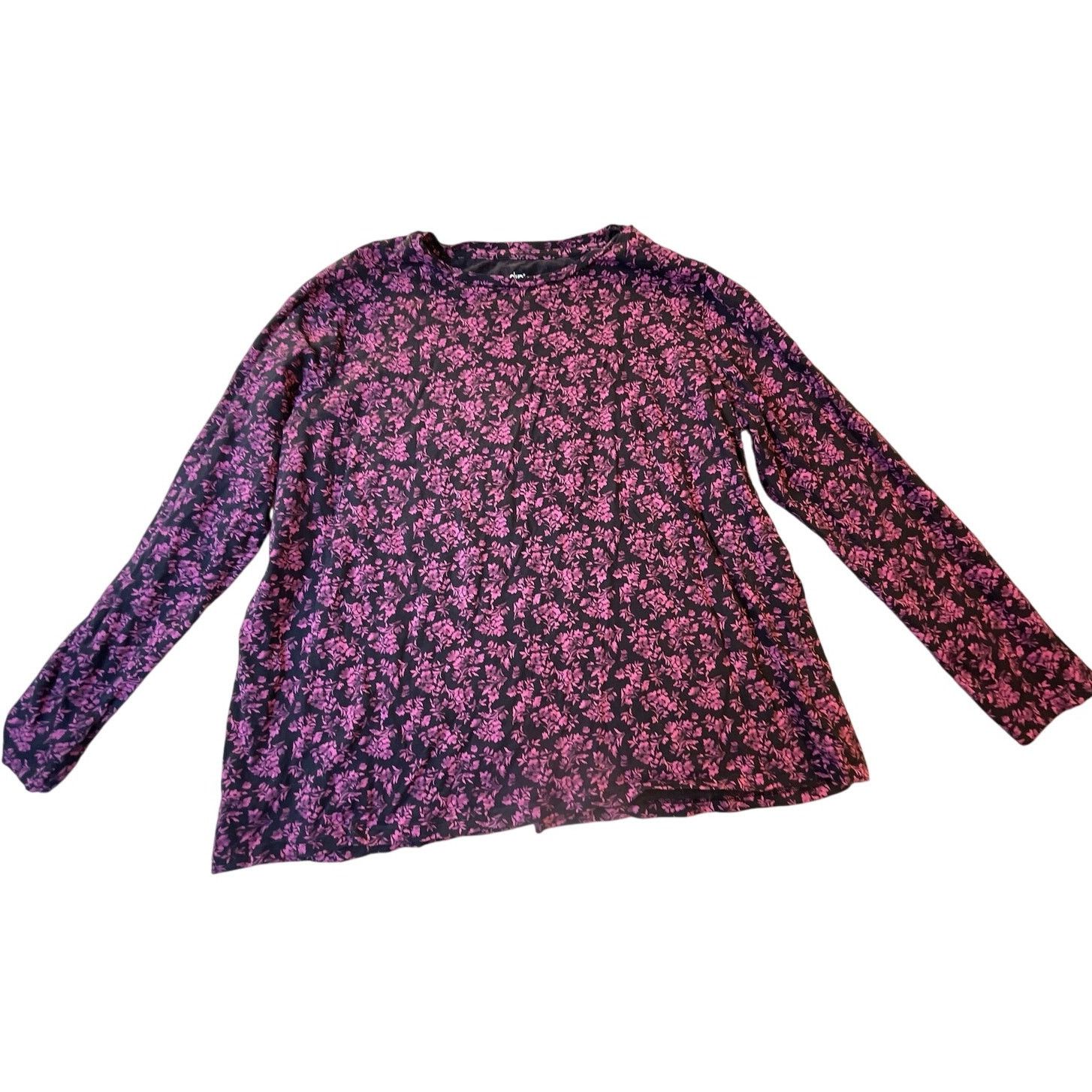 Other Dip Women's Long-Sleeve Floral Print Shirt Black Pink 1X Size XL / US 12-14 / IT 48-50 - 1 Thumbnail