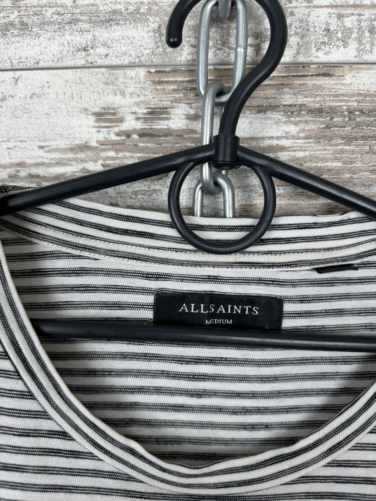 Allsaints Mens Vintage AllSaints BURNER STRIPE SS CREW T-shirt tee y2k Size US M / EU 48-50 / 2 - 10 Thumbnail