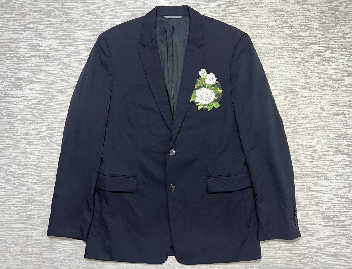 Dior Dior Homme - S/S16 Floral Embroidered Rose Patch Wool Blazer Size 50S - 2 Thumbnail