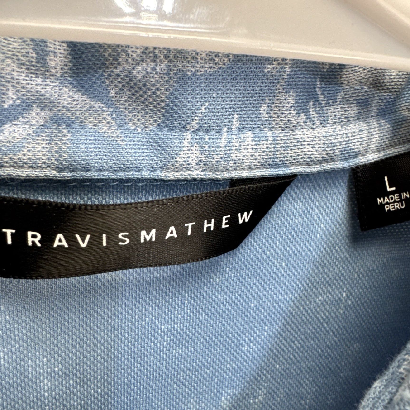 TravisMathew Travis Mathew Polo Mens Large Blue Floral Performance Golf Shirt Lightweight Size US L / EU 52-54 / 3 - 2 Thumbnail