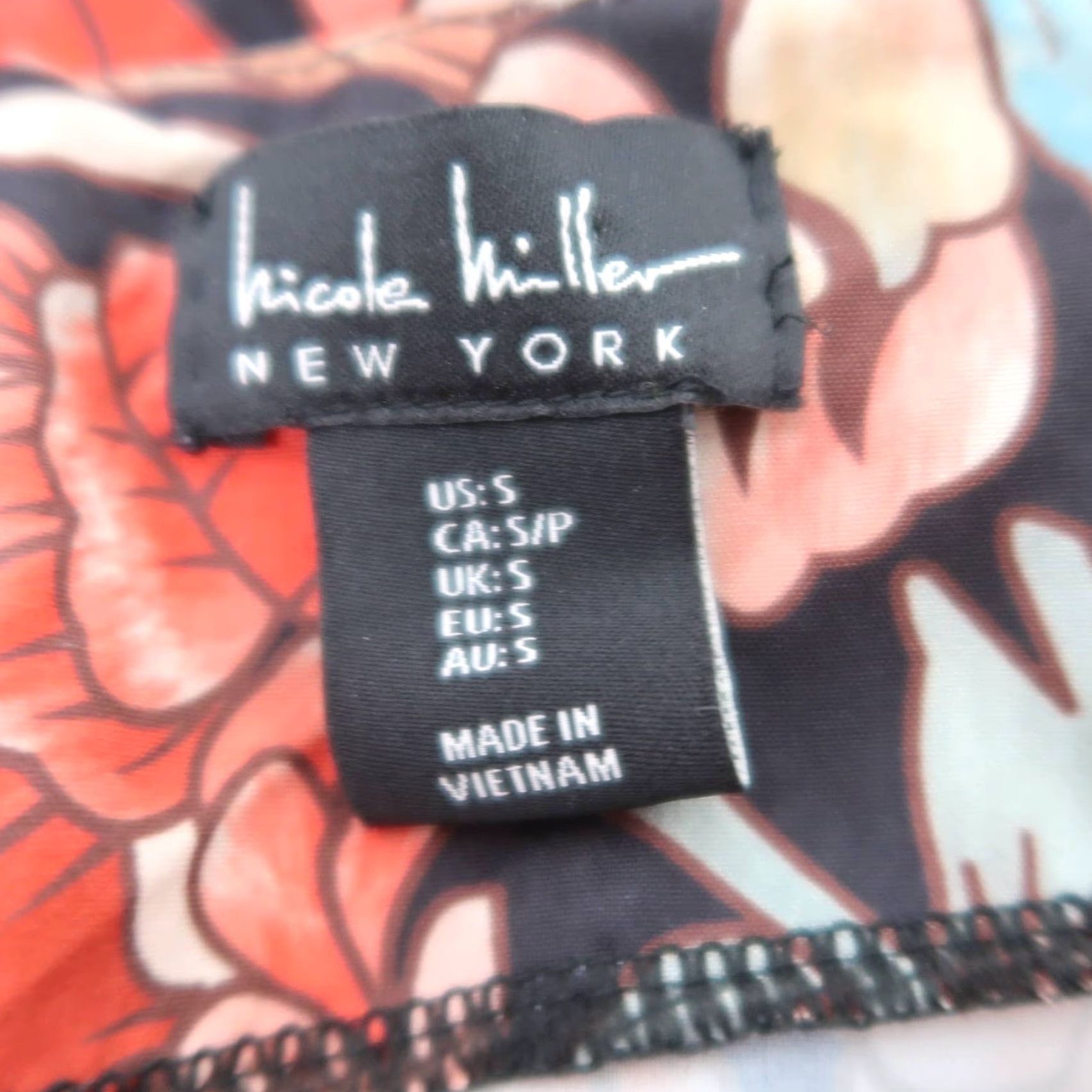 Nicole Miller Nicole Miller Maxi Dress Floral Print V-Neck Long Sleeve Red Orange Black S Womens Size S / US 4 / IT 40 - 5 Thumbnail