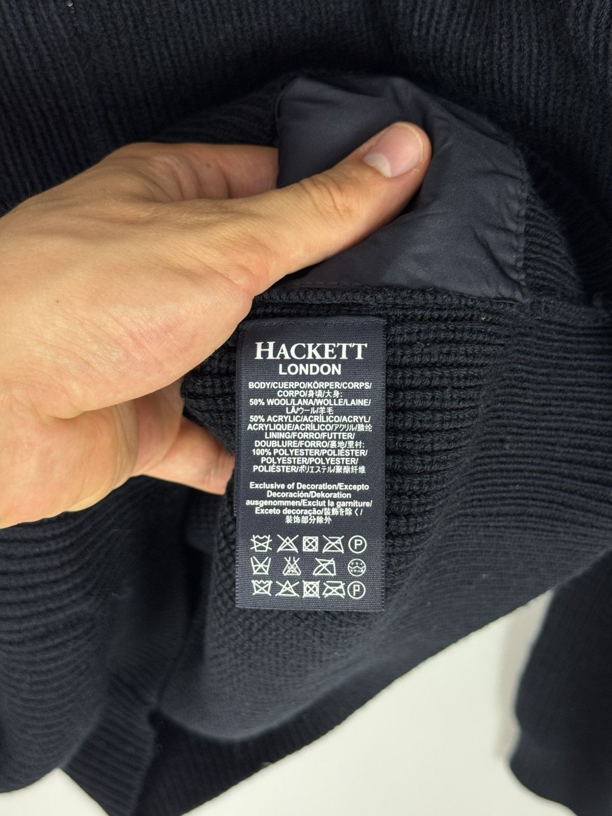 Hackett Hackett London Ribbed Wool Blend Full Zip 2 in 1 Sweater Size US M / EU 48-50 / 2 - 16 Thumbnail