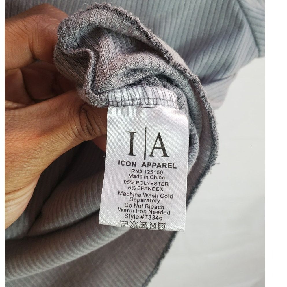 Other Gray Ribbed Button Front Crop Top Medium Size M / US 6-8 / IT 42-44 - 5 Thumbnail