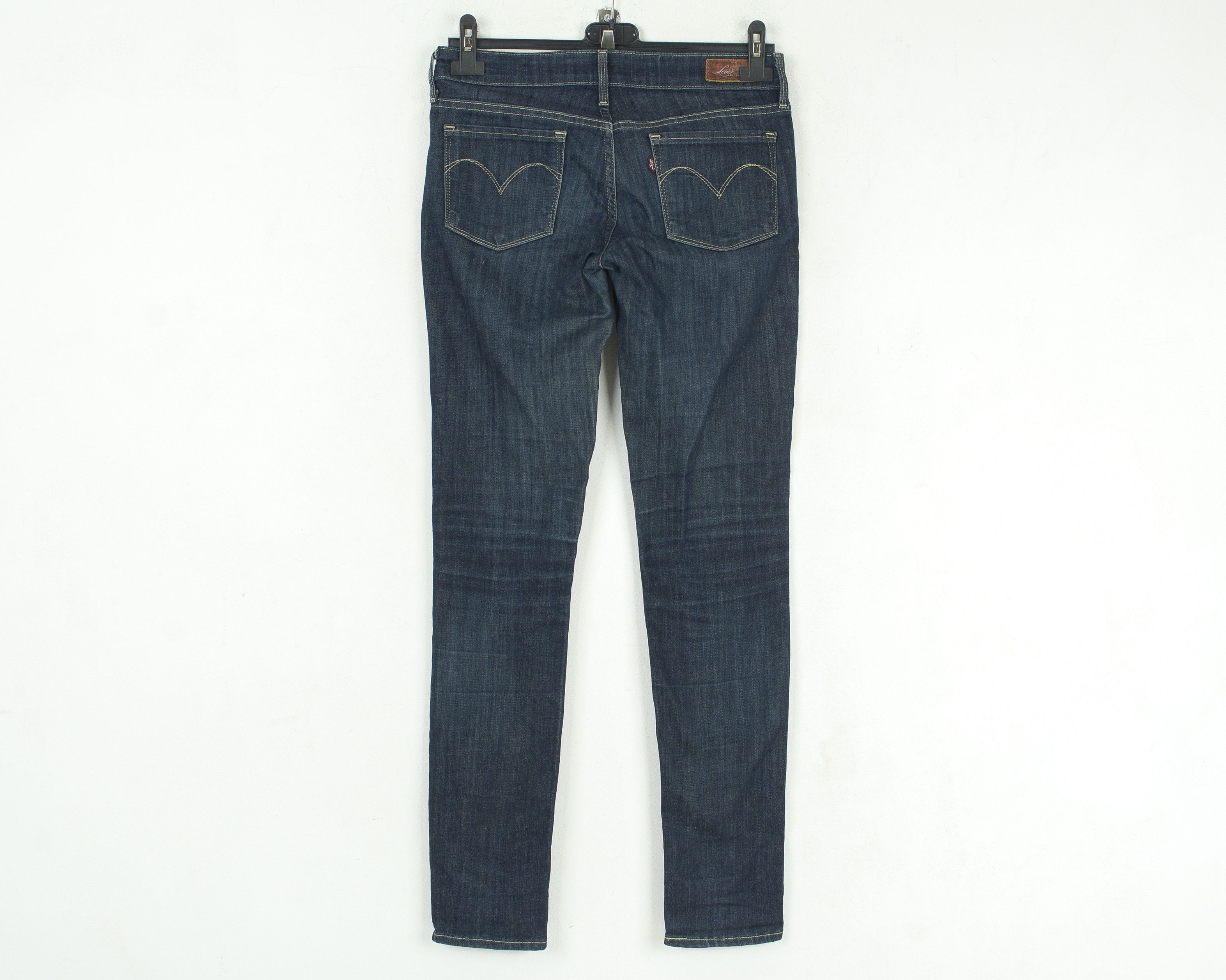 Levi's Slight Curve Skinny W27 L32 Trousers Pants Navy Low Rise Size 27" / US 4 / IT 40 - 2 Thumbnail