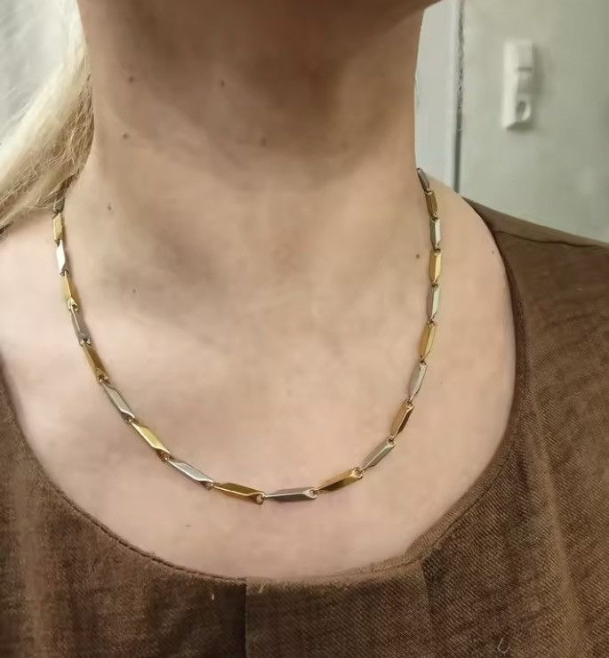 Japanese Brand 2.5mm + 55 cm Sharp Chain –Solid Gold Silver Color Finish Size ONE SIZE - 5 Thumbnail
