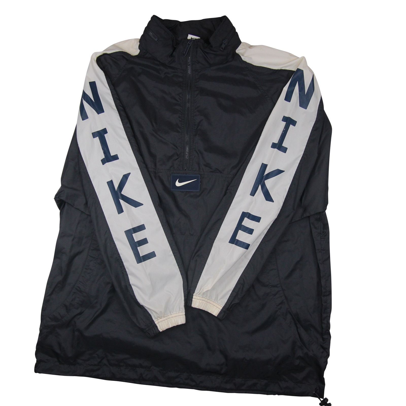 Nike × Vintage VTG Nike Arm Spellout / Center Swoosh Windbreaker Jacket Size US XL / EU 56 / 4 - 2 Thumbnail