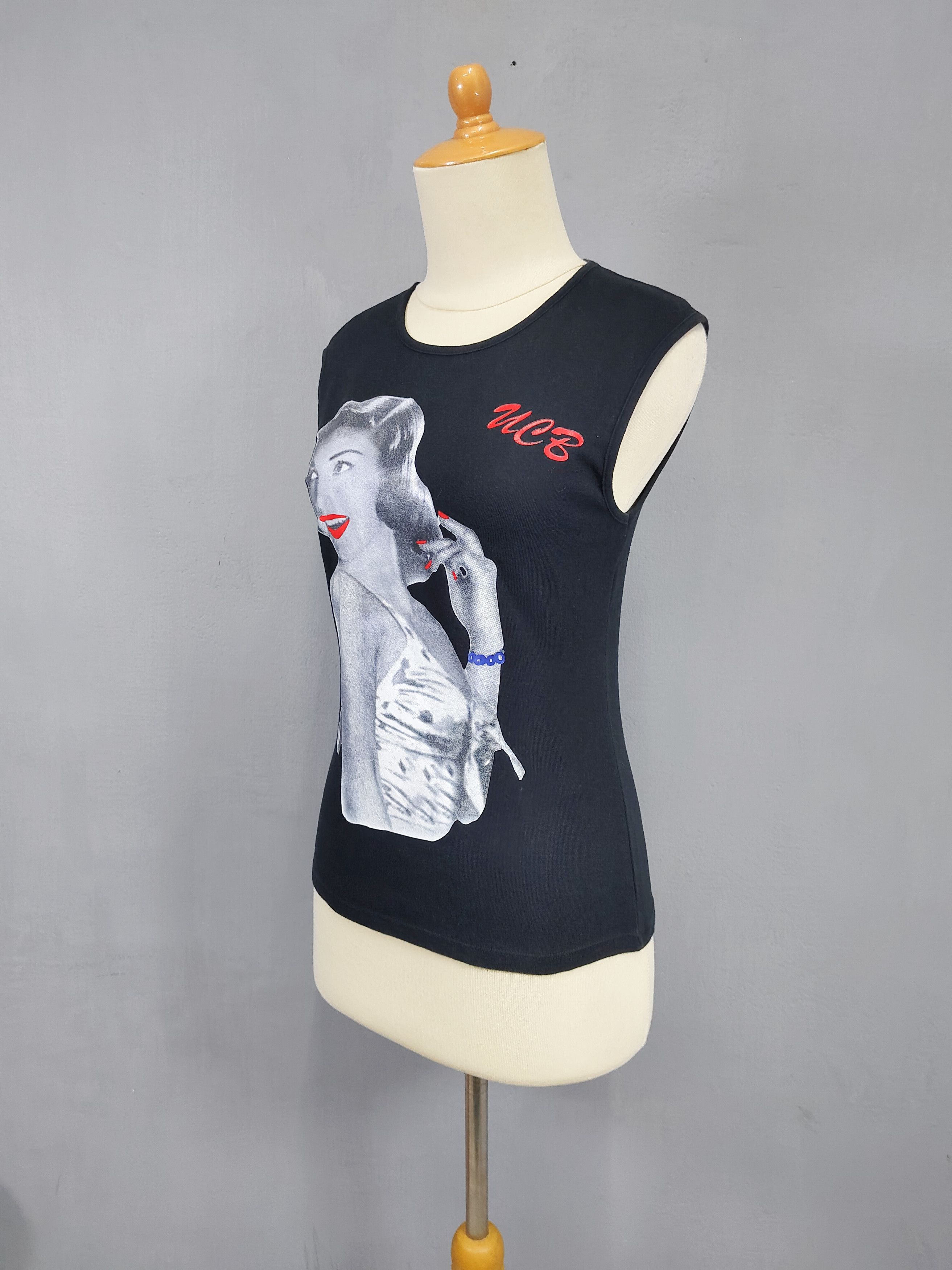 United Colors Of Benetton 2000s UCB- Pop Art Y2K Glamour Minimalist Fitted Sleeveless Size S / US 4 / IT 40 - 4 Thumbnail