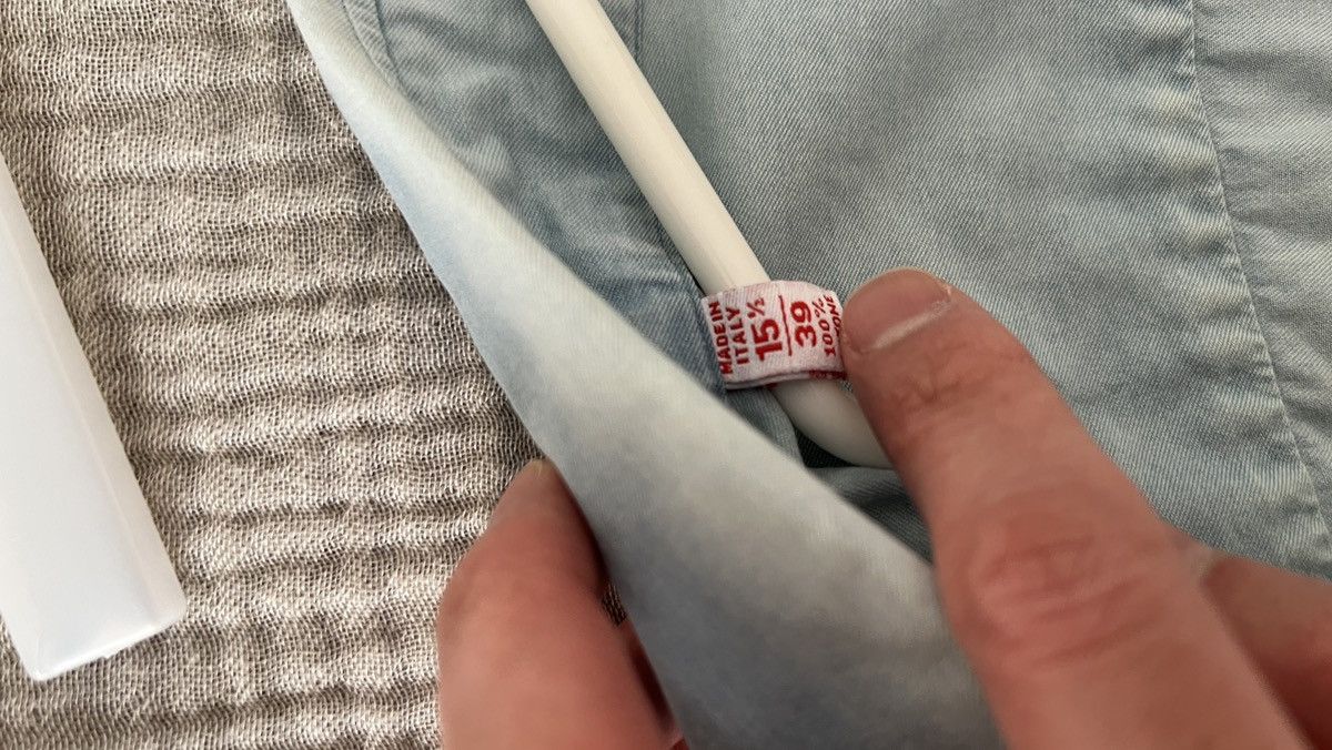Isaia Isaia Chambray Shirt Size 39 Light Blue Loro Piana Size US M / EU 48-50 / 2 - 4 Thumbnail
