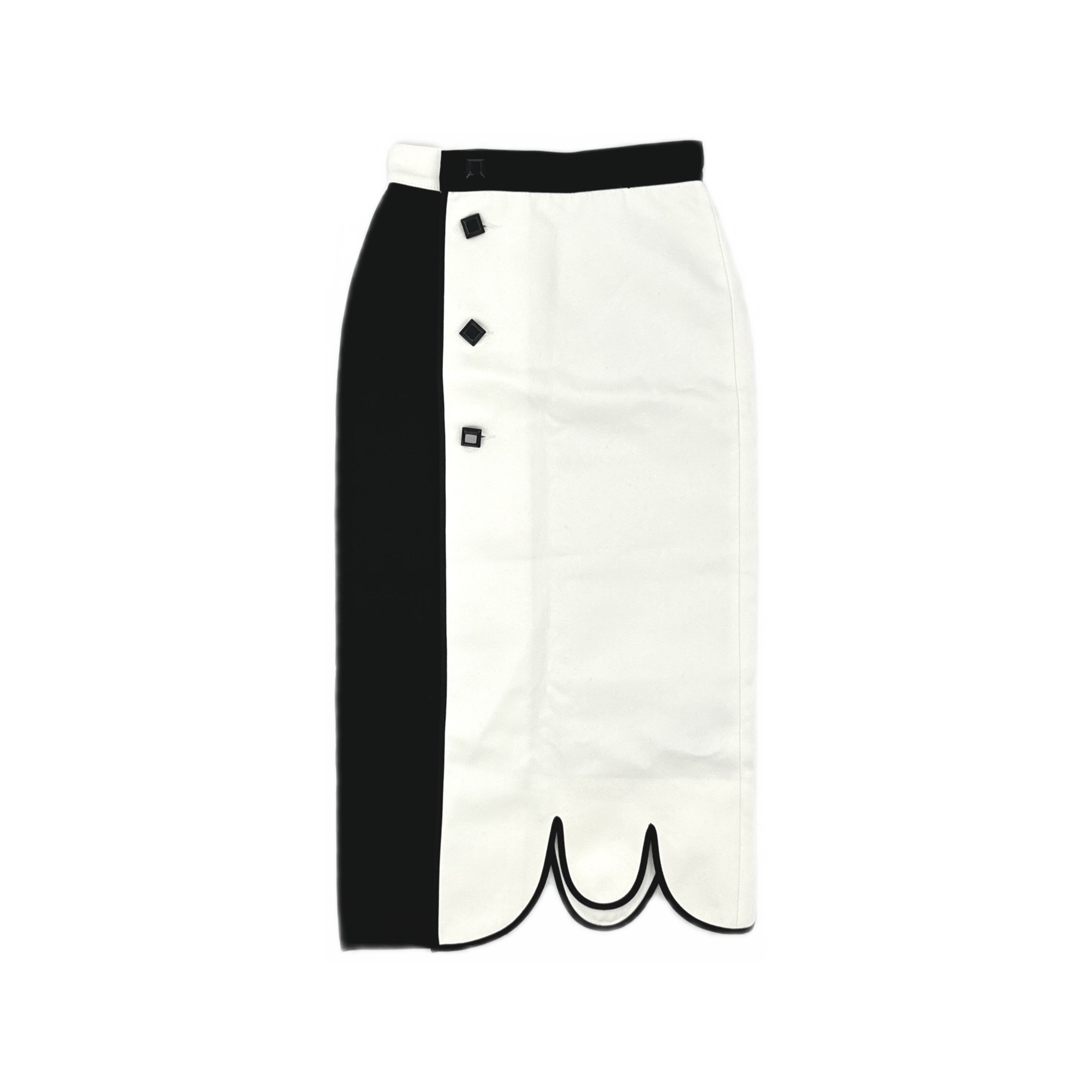 Gucci Gucci Bicolor Scalloped Hem Pencil Skirt IT 34 Size 24" / US 00 / IT 34 - 1 Thumbnail