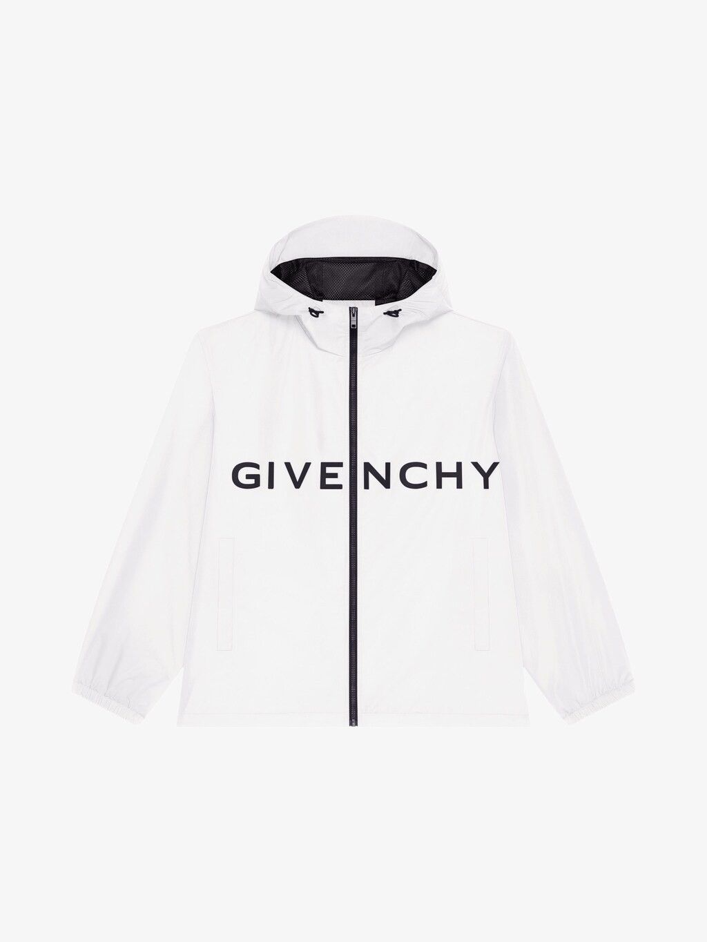 o1srvl11e0625 Windbreaker in Technical Fabric in White