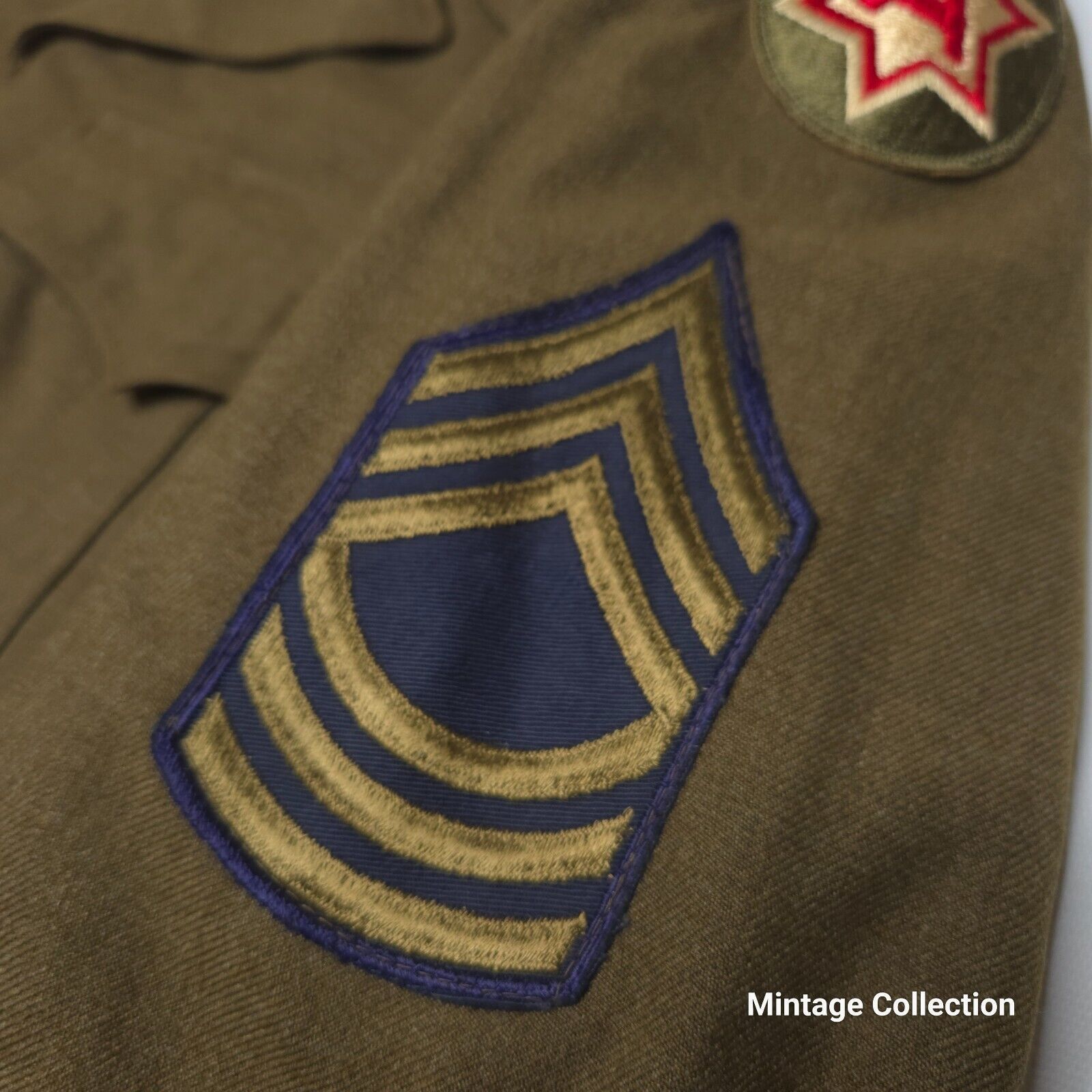 Other VINTAGE 6TH ARMY OFFICER'S WOOL JACKET MASTER SERGEANT Size US XS / EU 42 / 0 - 4 Thumbnail
