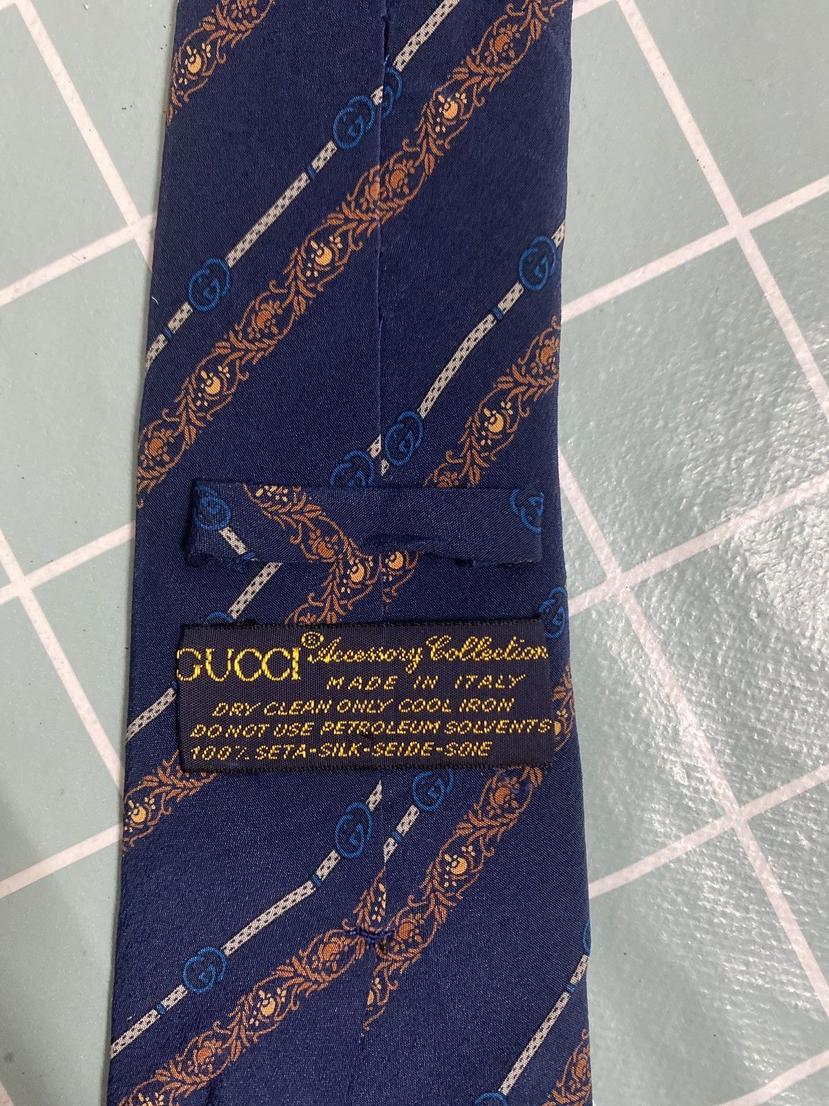 Gucci × Vintage Rare Vintage Tie Gucci Big Logo Size ONE SIZE - 5 Thumbnail