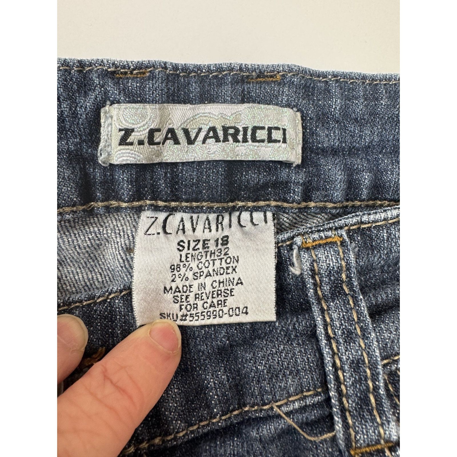 Other Z. Cavaricci Vintage-Inspired Grunge Skinny Jeans Y2K 18 /32 Size 40" / US 18 - 3 Thumbnail