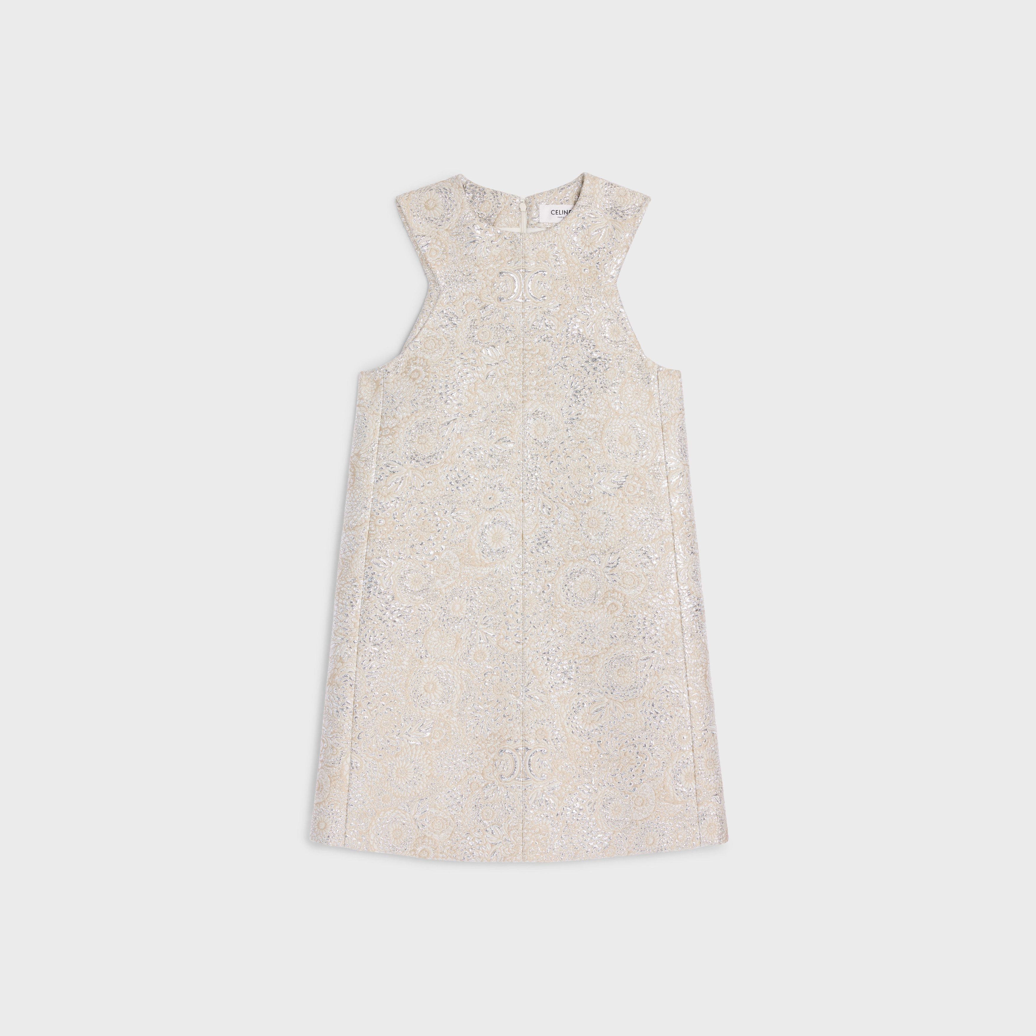 Celine o1bcso1str0526 2R86O135Z Mini Dress in Beige/Argent Size XS / US 0-2 / IT 36-38 - 1 Thumbnail