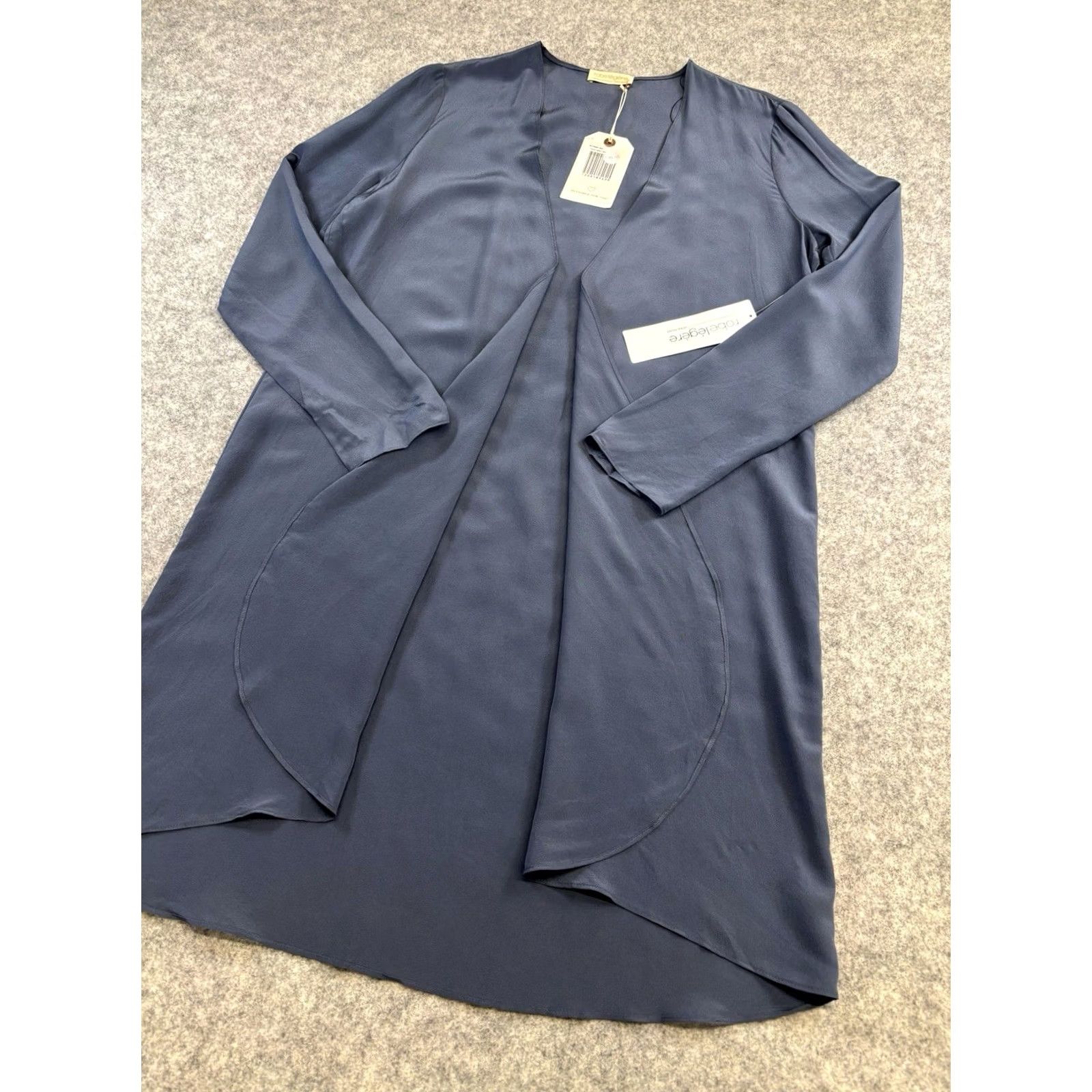 Vintage Robelegere Vera Mont 100% Silk Cardigan UK12 Open Front Lightweight Thin Size XL / US 12-14 / IT 48-50 - 3 Thumbnail