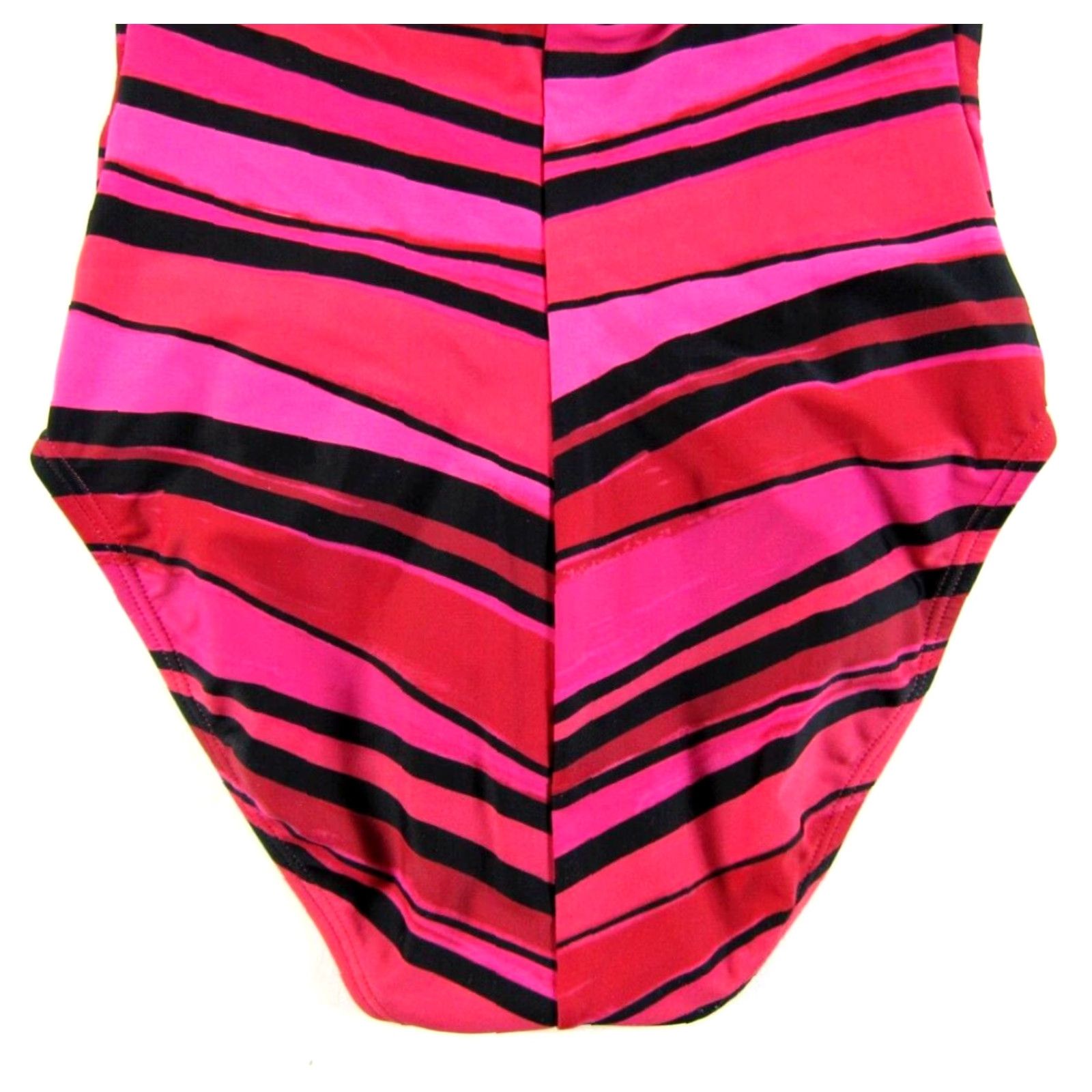 Speedo Speedo Swimsuit Women 10 Racerback One Piece Pink Black Stripe Striped Athletic Beach Sports Womens Size ONE SIZE - 6 Thumbnail