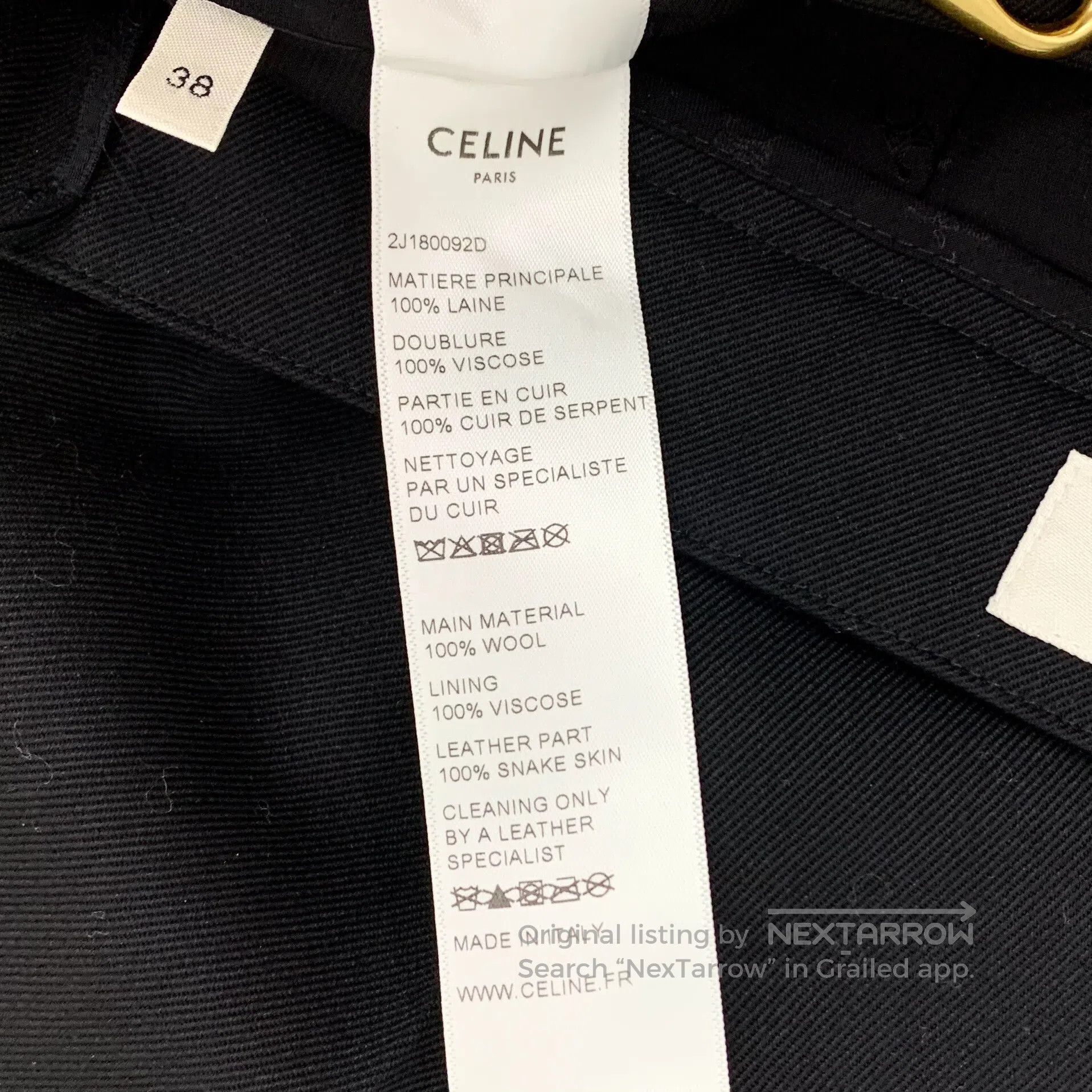 Celine CELINE Black horsebit pleated wool casual half long skirt| Size 37" - 9 Thumbnail