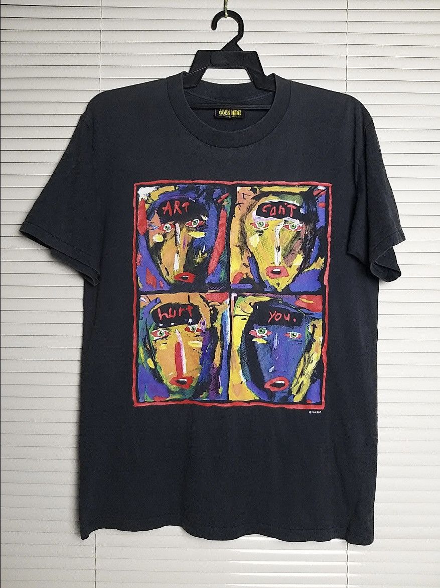 Art Comes First VINTAGE 90s FRED BABB ART CAN'T HURT YOU ABSTRACT T SHIRT Size US L / EU 52-54 / 3 - 1 Thumbnail