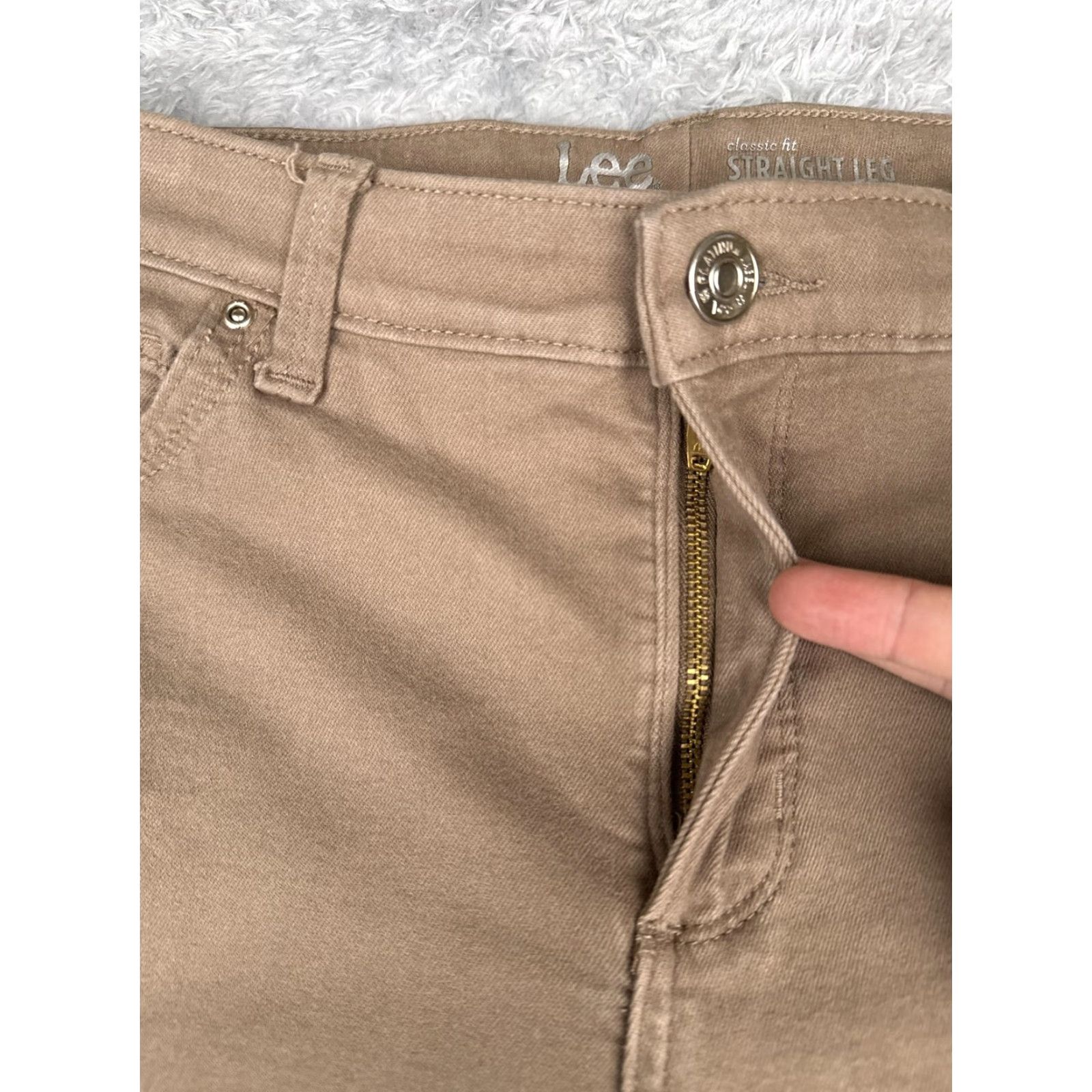 Lee Lee Jeans Womens 30 Brown Khaki Classic Fit Straight Leg Mid Rise 5 Pocket Size 30" / US 8 / IT 44 - 5 Thumbnail