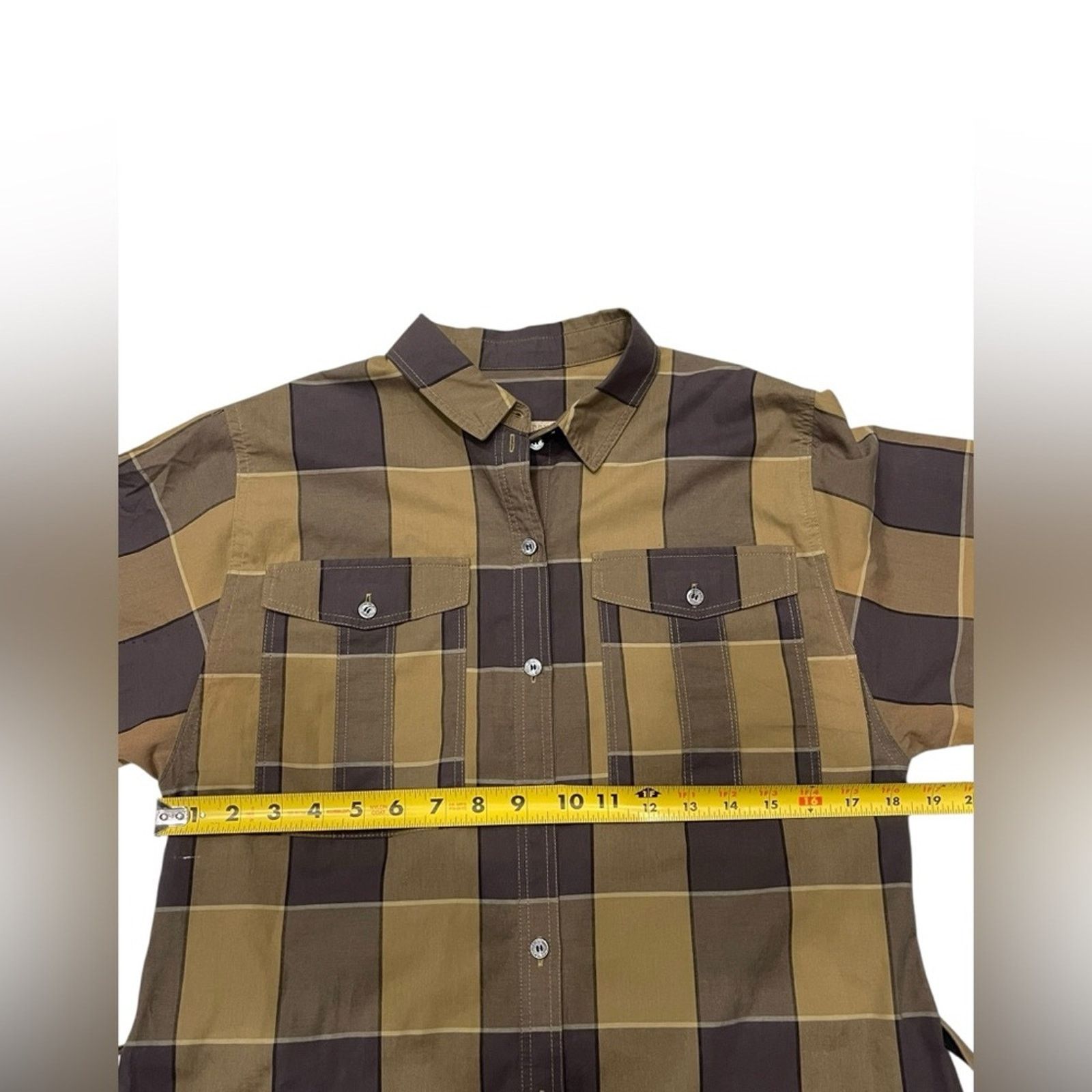 Burberry Burberry Brit Plaid Botton Down Short Sleeve PDress Sz:8 Size M / US 6-8 / IT 42-44 - 11 Thumbnail