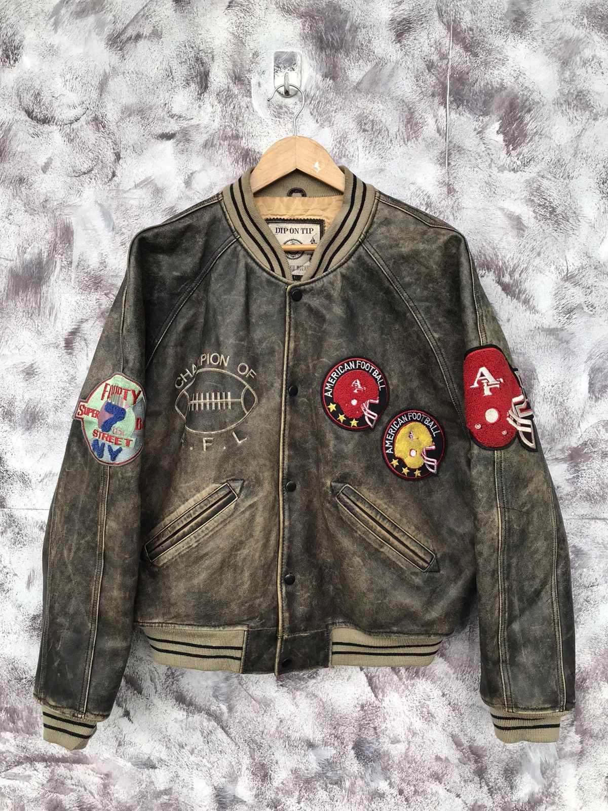 Other Vintage 90s champion of A.F.L football leather jacket Size US L / EU 52-54 / 3 - 5 Thumbnail