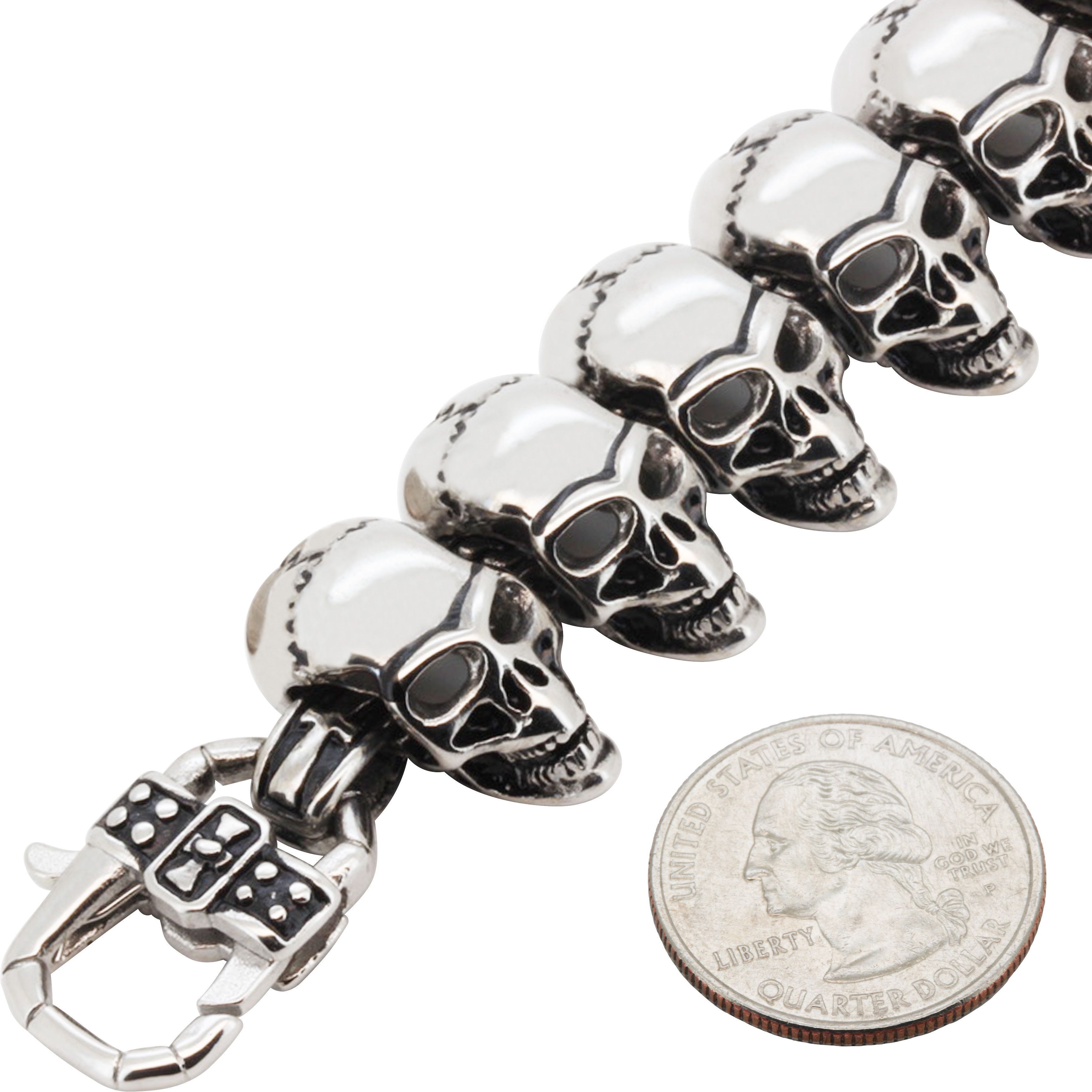 Other 316L Stainless Steel 23mm Skull Head Bracelet 8.5” Size ONE SIZE - 2 Thumbnail