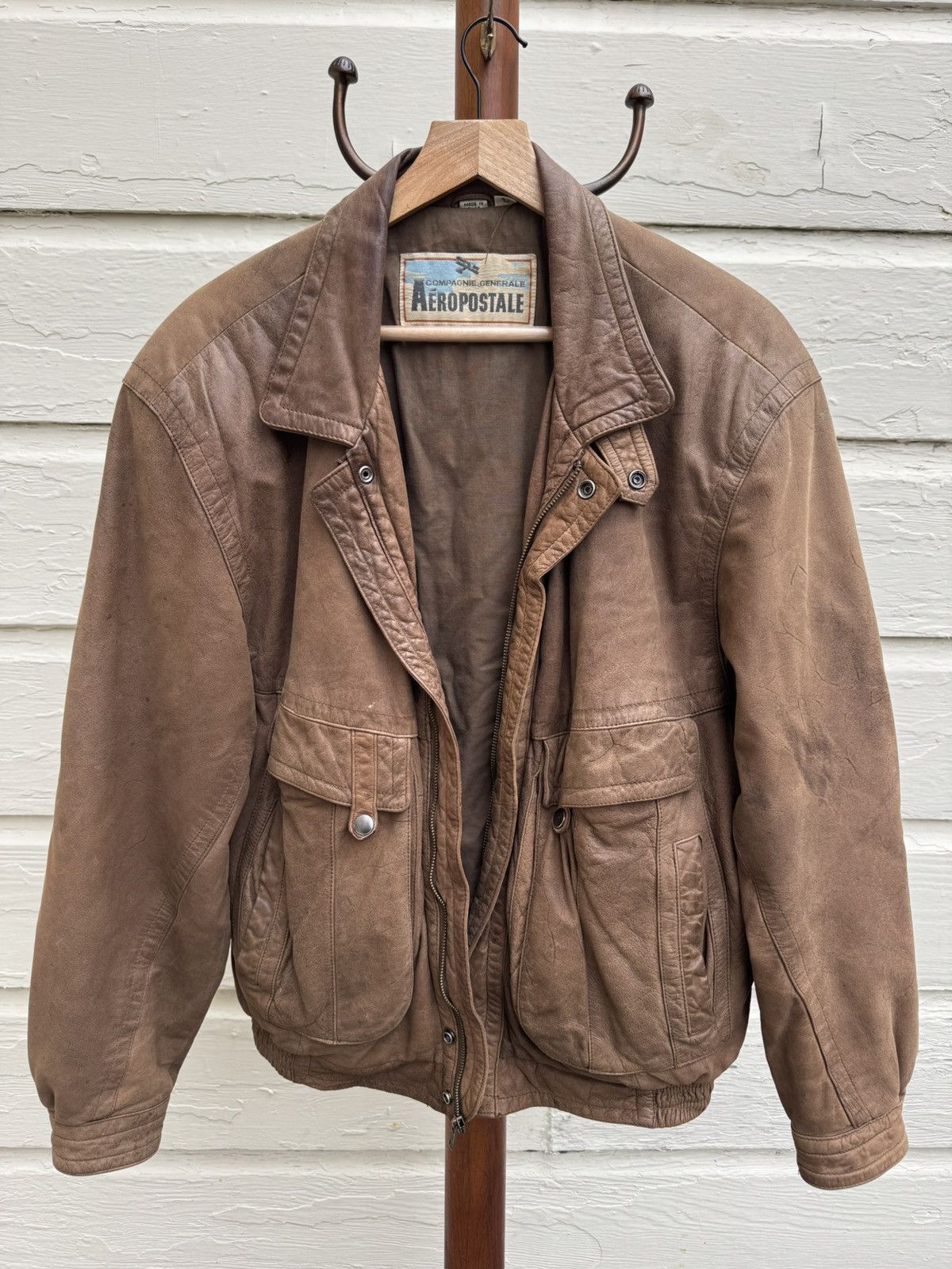 Aeropostale Vintage Aeropostale leather jacket Size US L / EU 52-54 / 3 - 1 Thumbnail