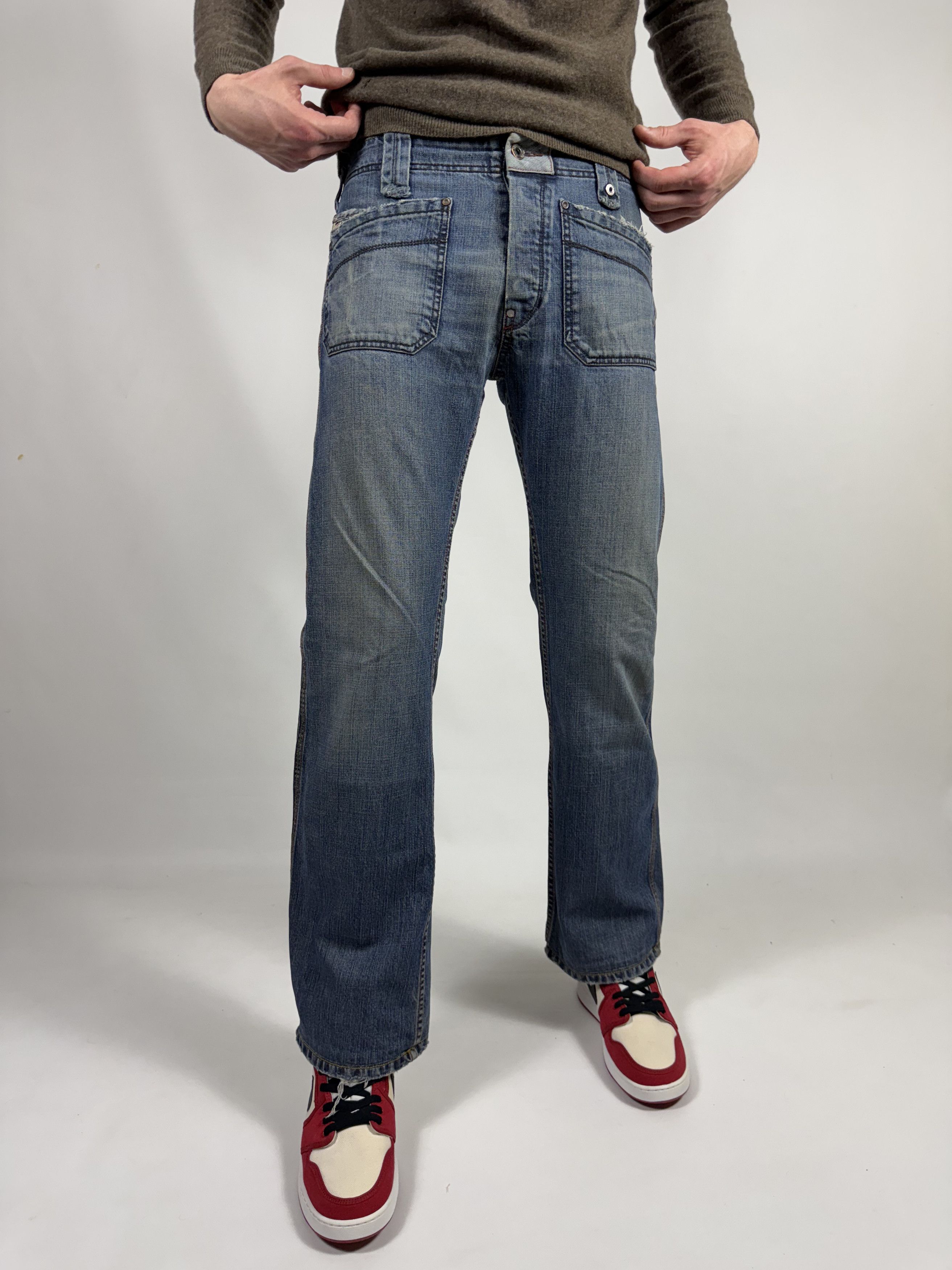 Diesel Diesel Moorix Washed Straight Damaged Denim Pants Size US 30 / EU 46 - 2 Thumbnail